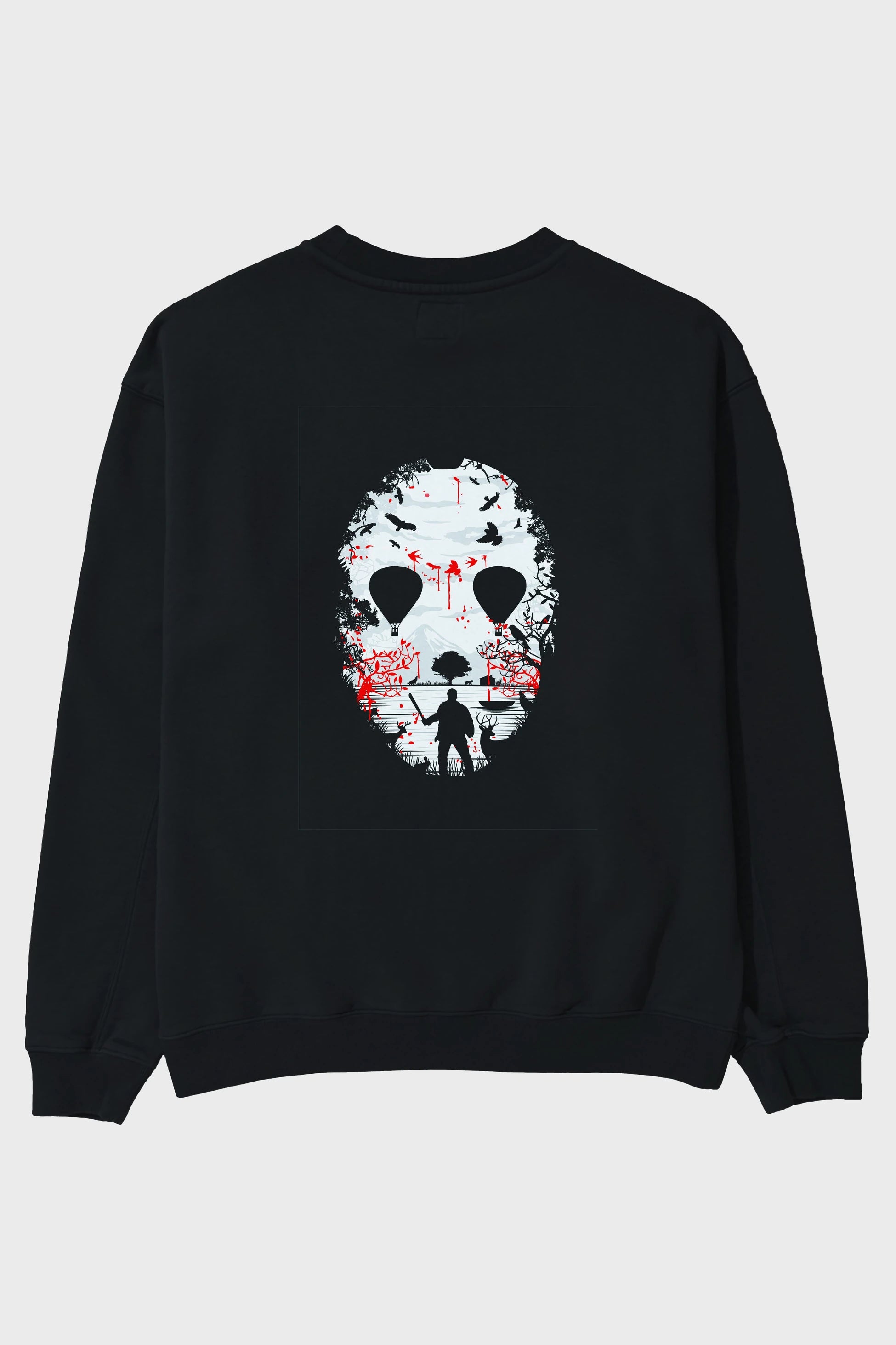 Crystal Lake Arka Baskılı Oversize Sweatshirt Erkek Kadın Unisex
