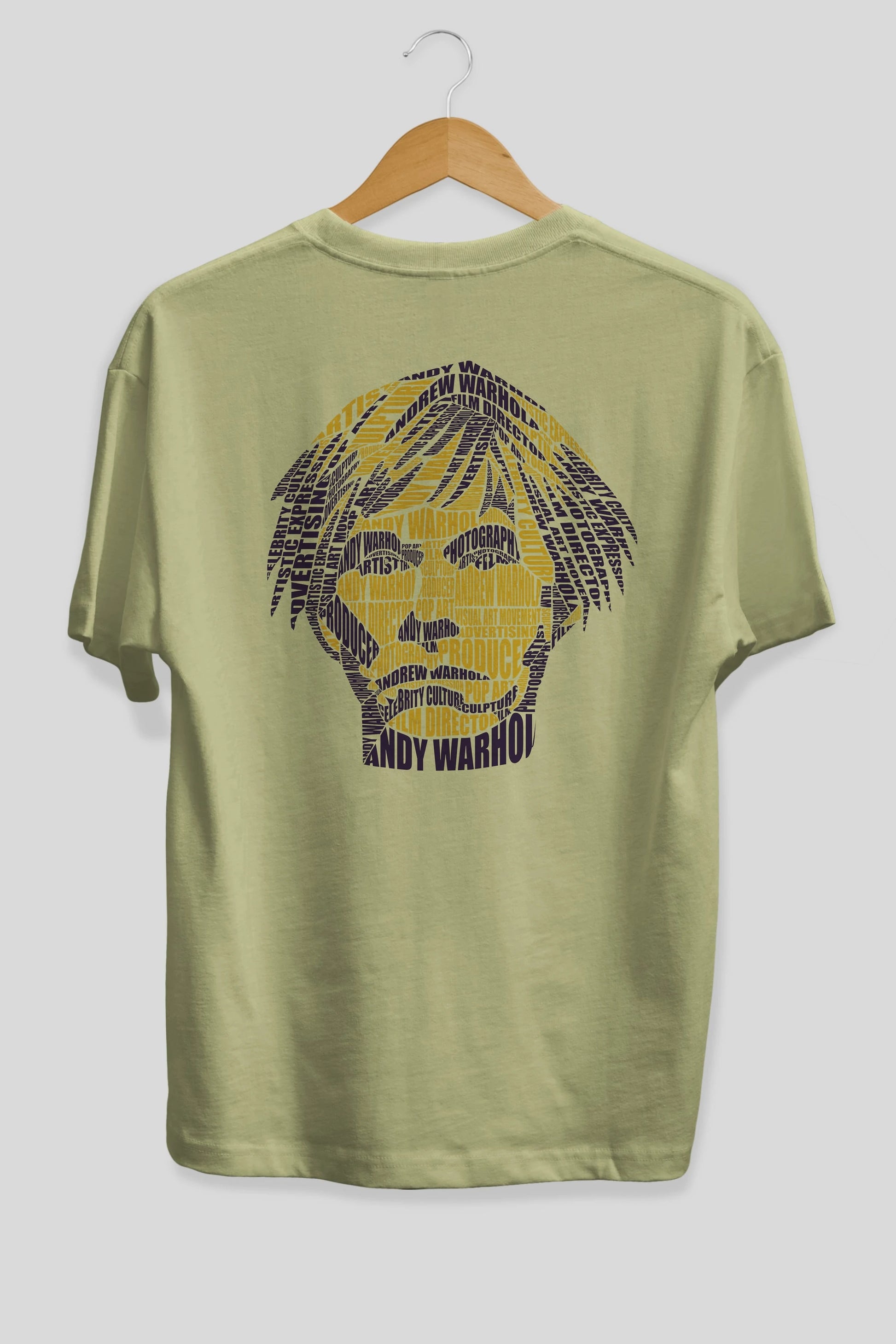 Andy Warhol Calligram Arka Baskılı Oversize t-shirt %100 pamuk Erkek Kadın Unisex