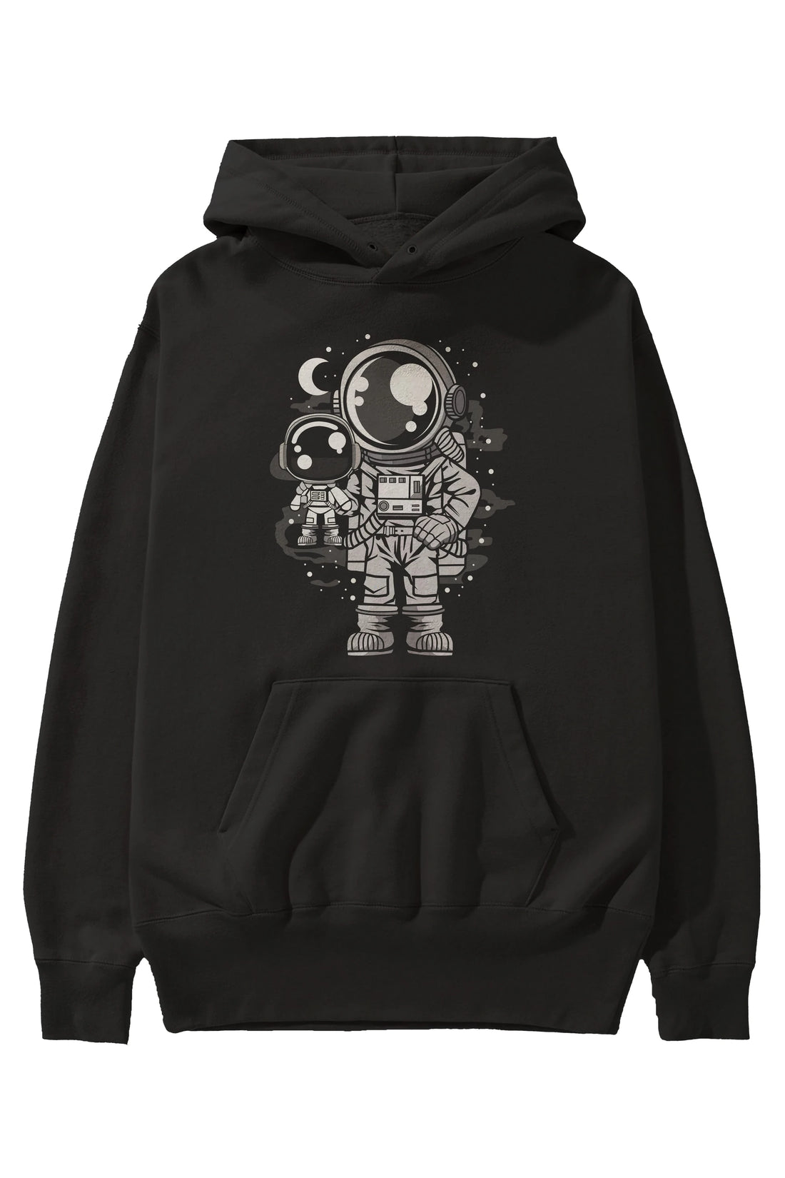 Astronaut And His Doll Ön Baskılı Hoodie Oversize Kapüşonlu Sweatshirt Erkek Kadın Unisex