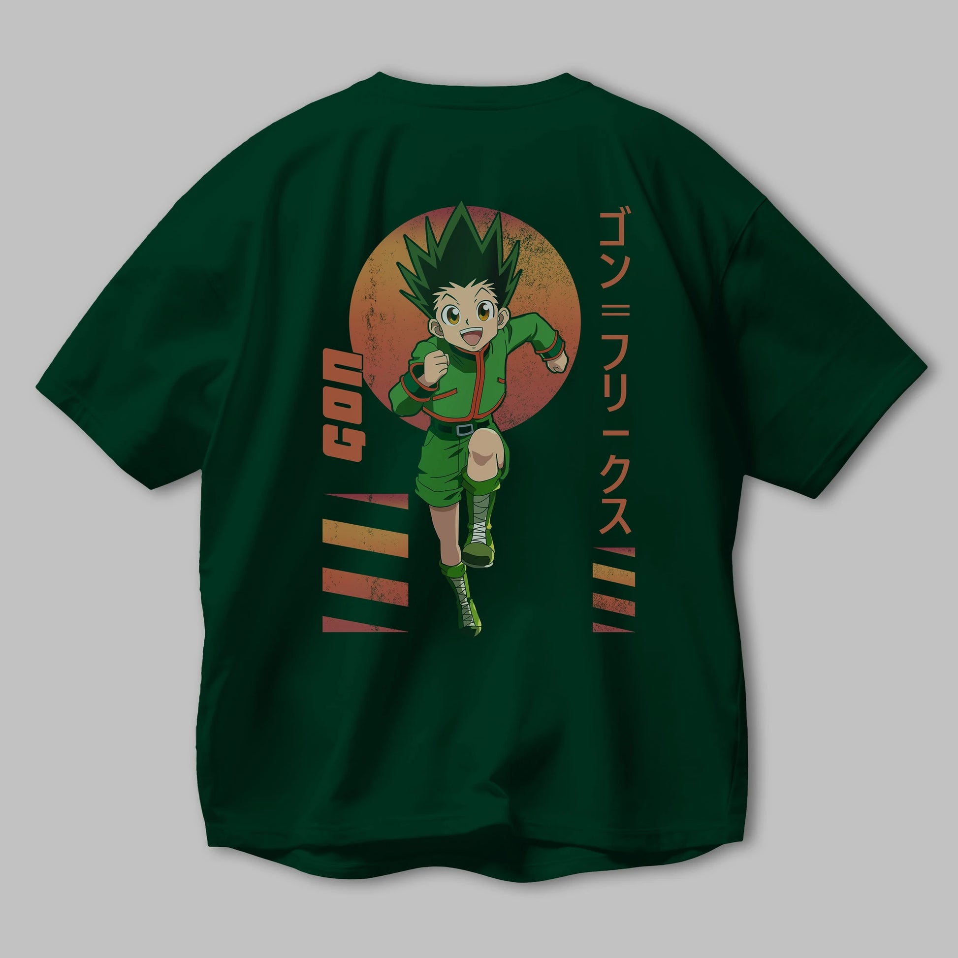 Gon Freecss HUNTER X HUNTER 2 Anime Arka Baskılı Oversize t-shirt Erkek Kadın Unisex