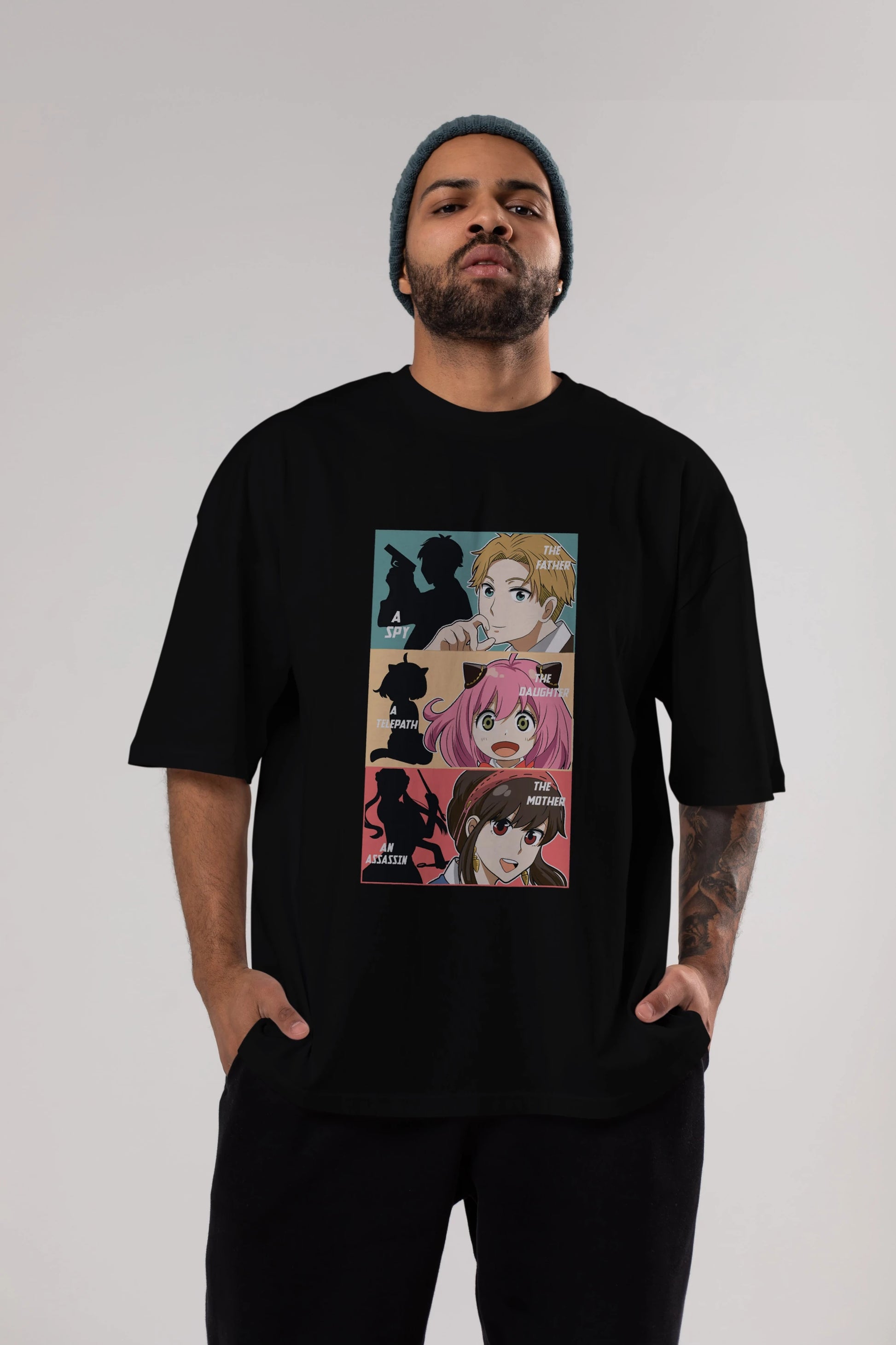 SPY X FAMILY Anime Ön Baskılı Oversize t-shirt %100 pamuk Erkek Kadın Unisex