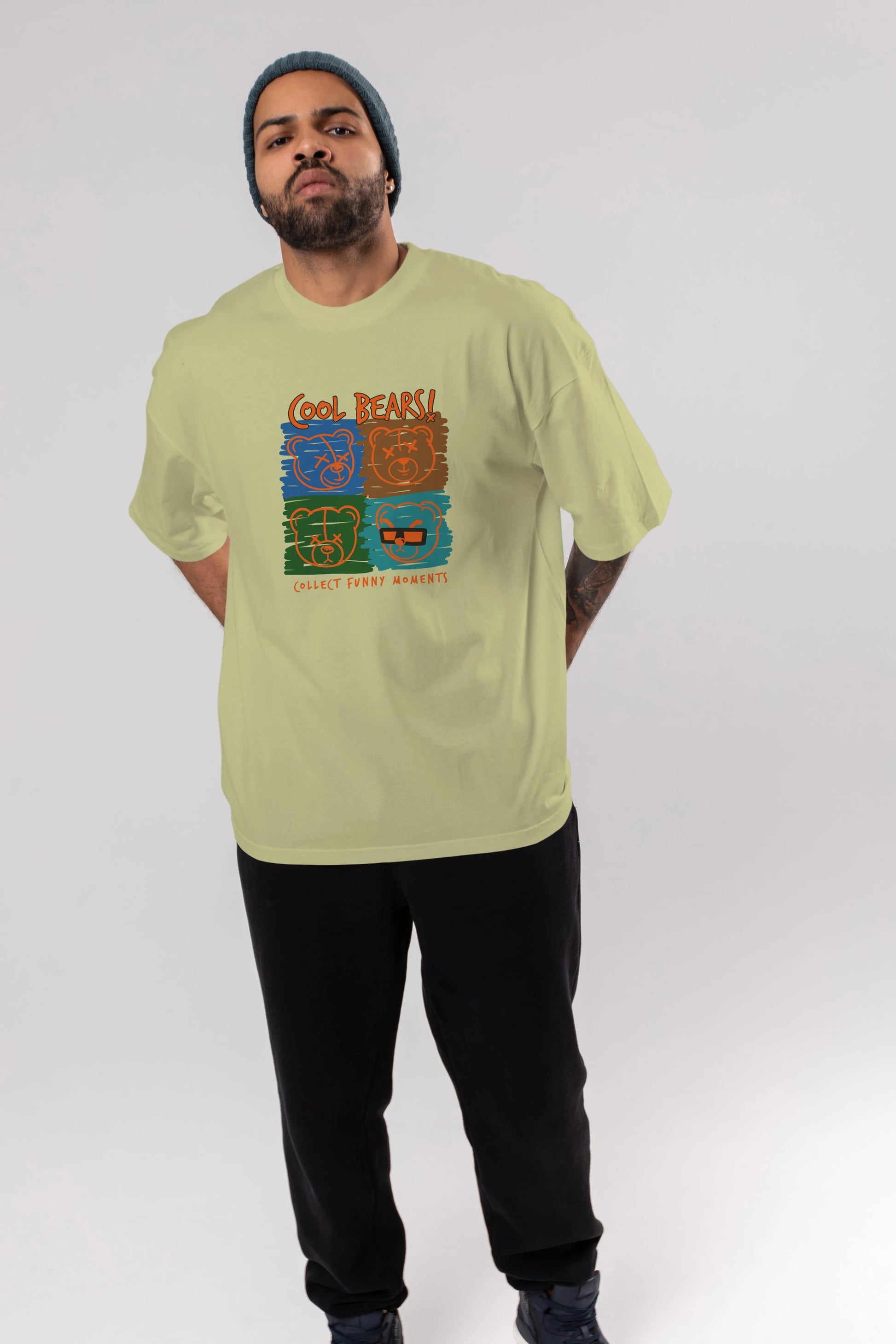 Cool Bears Ön Baskılı Oversize t-shirt Erkek Kadın Unisex