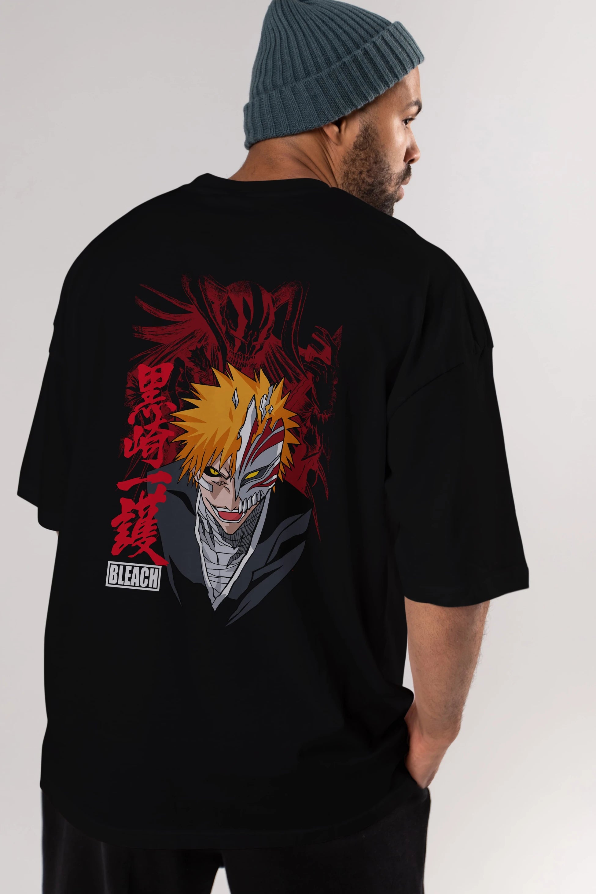 ICHIGO KUROSAKI VIZARD Anime Arka Baskılı Oversize t-shirt Erkek Kadın Unisex