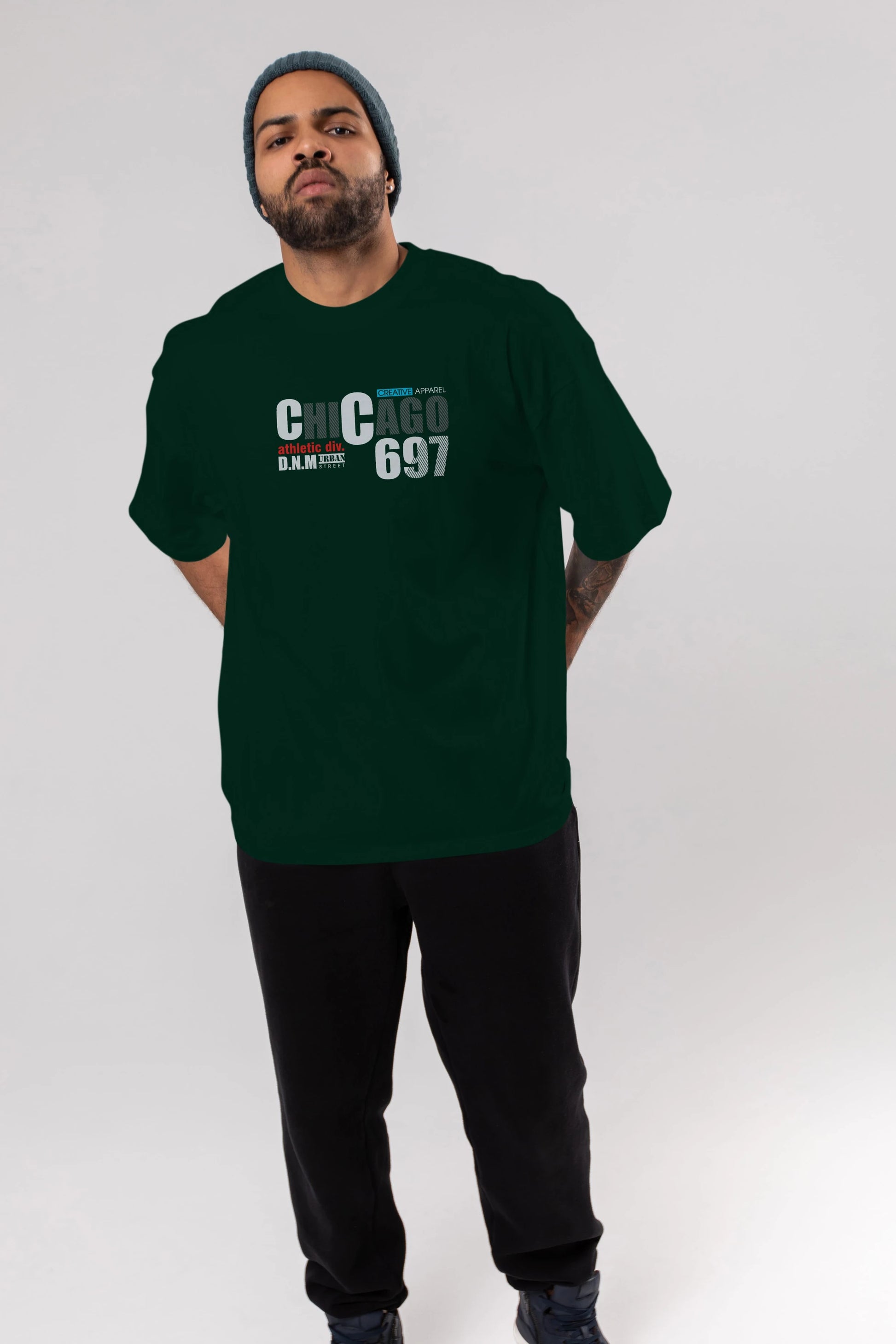 Chicago 697 Ön Baskılı Oversize t-shirt Erkek Kadın Unisex