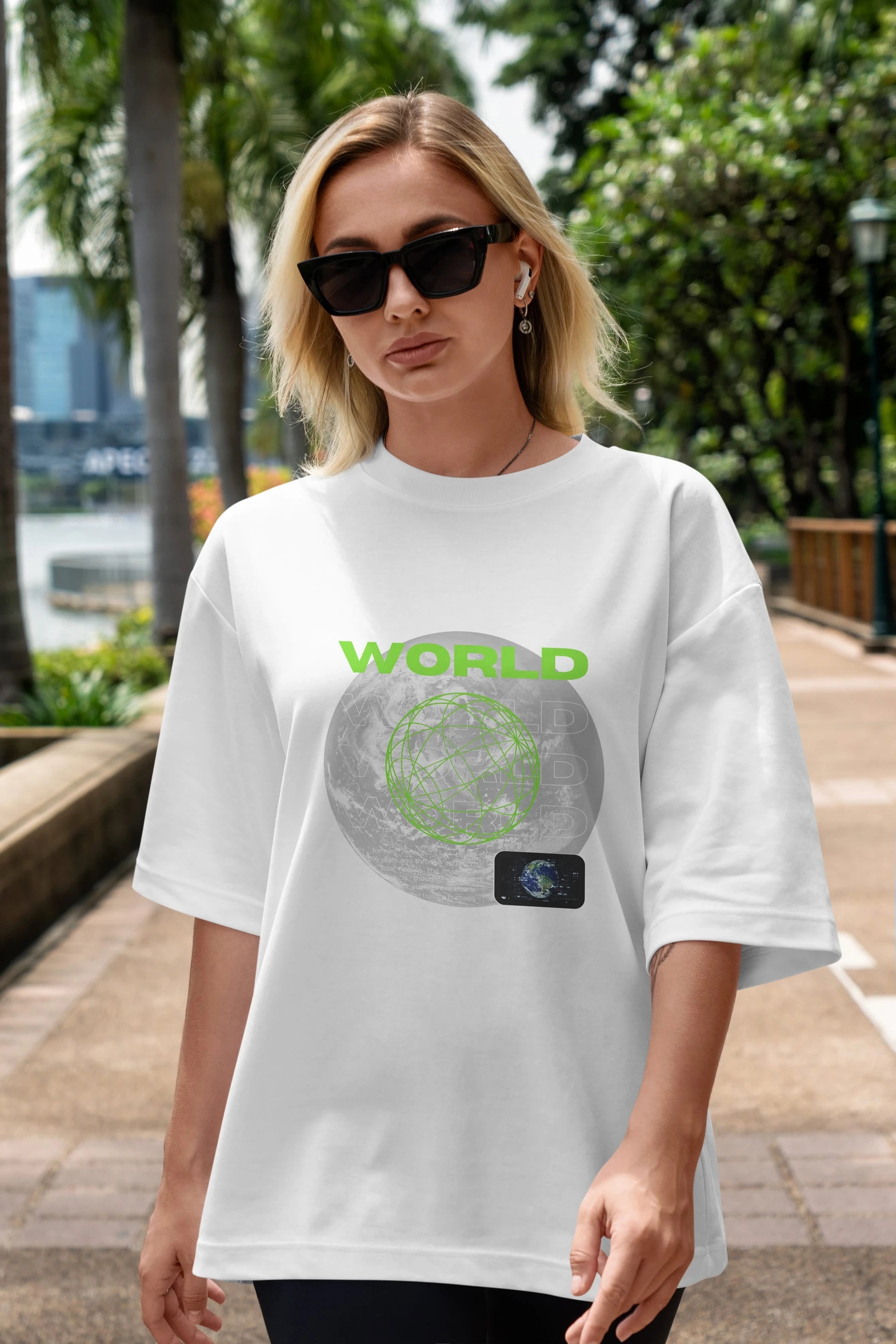 World Streetwear Ön Baskılı Oversize t-shirt Erkek Kadın Unisex