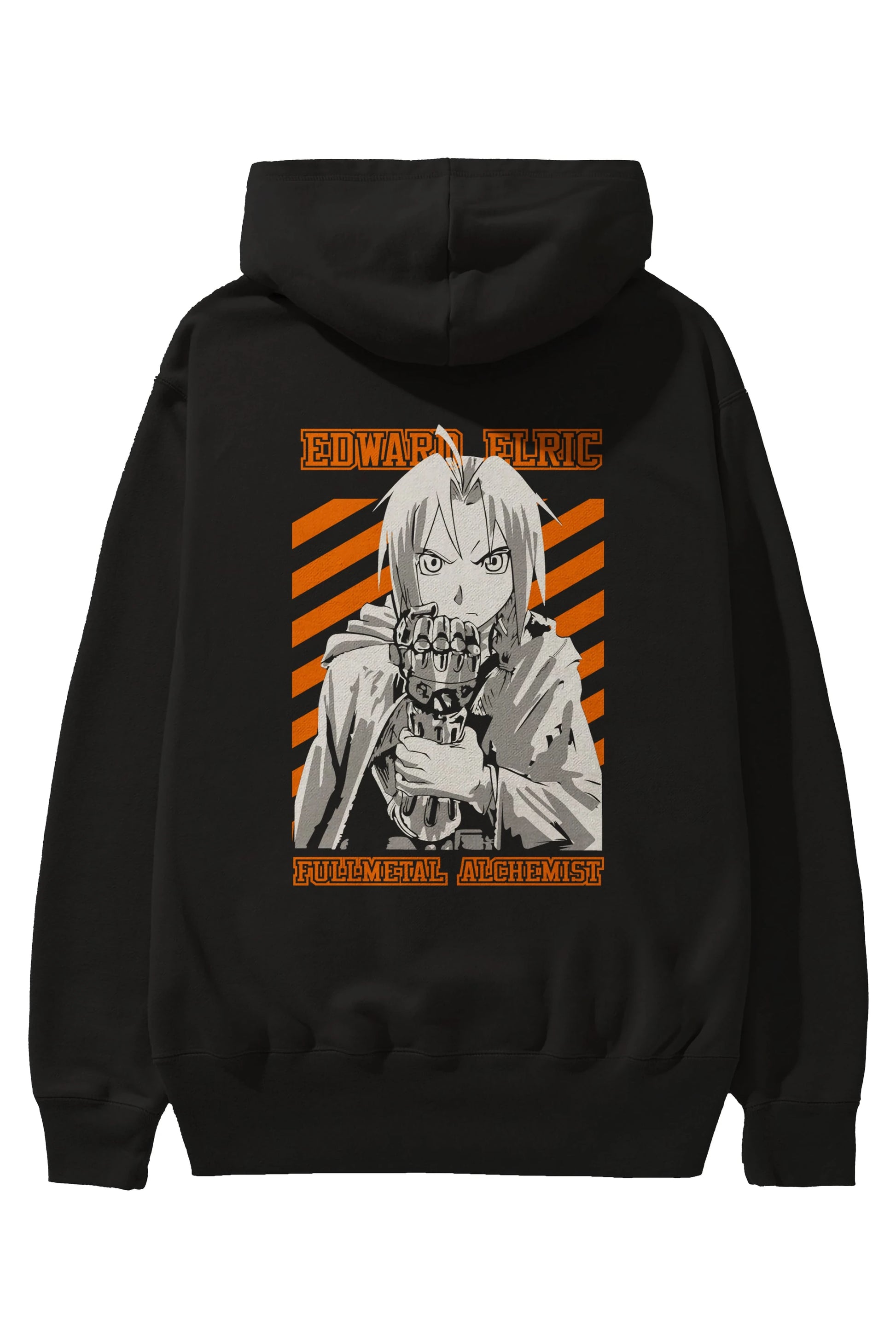 EDWARD ELRIC Anime Arka Baskılı Hoodie Oversize Kapüşonlu Sweatshirt Erkek Kadın Unisex