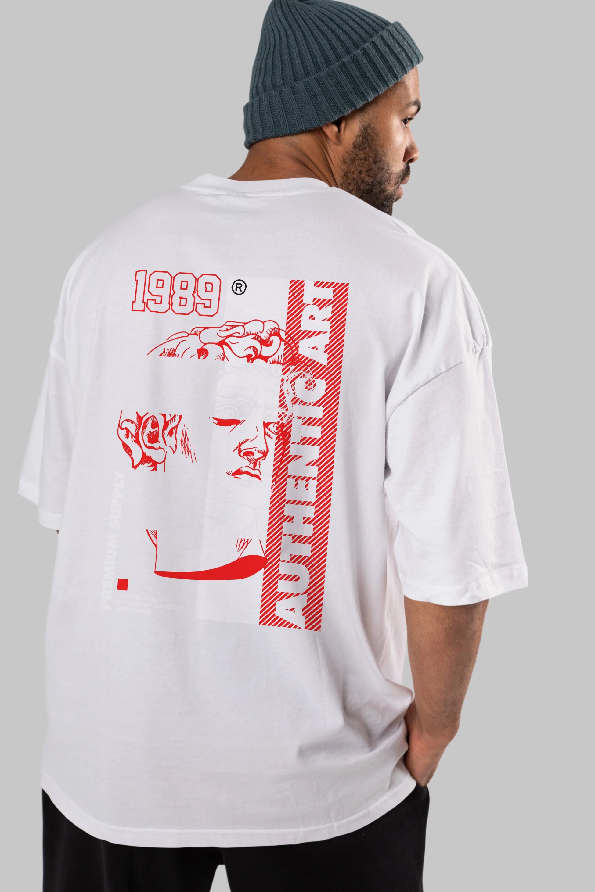 Authentic Art Arka Baskılı Oversize t-shirt Erkek Kadın Unisex
