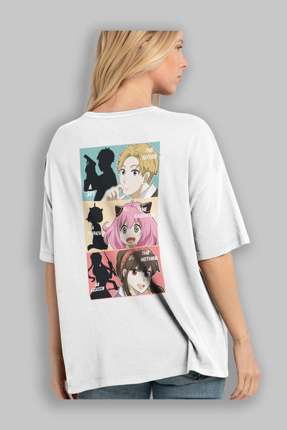SPY X FAMILY Anime Arka Baskılı Oversize t-shirt Erkek Kadın Unisex