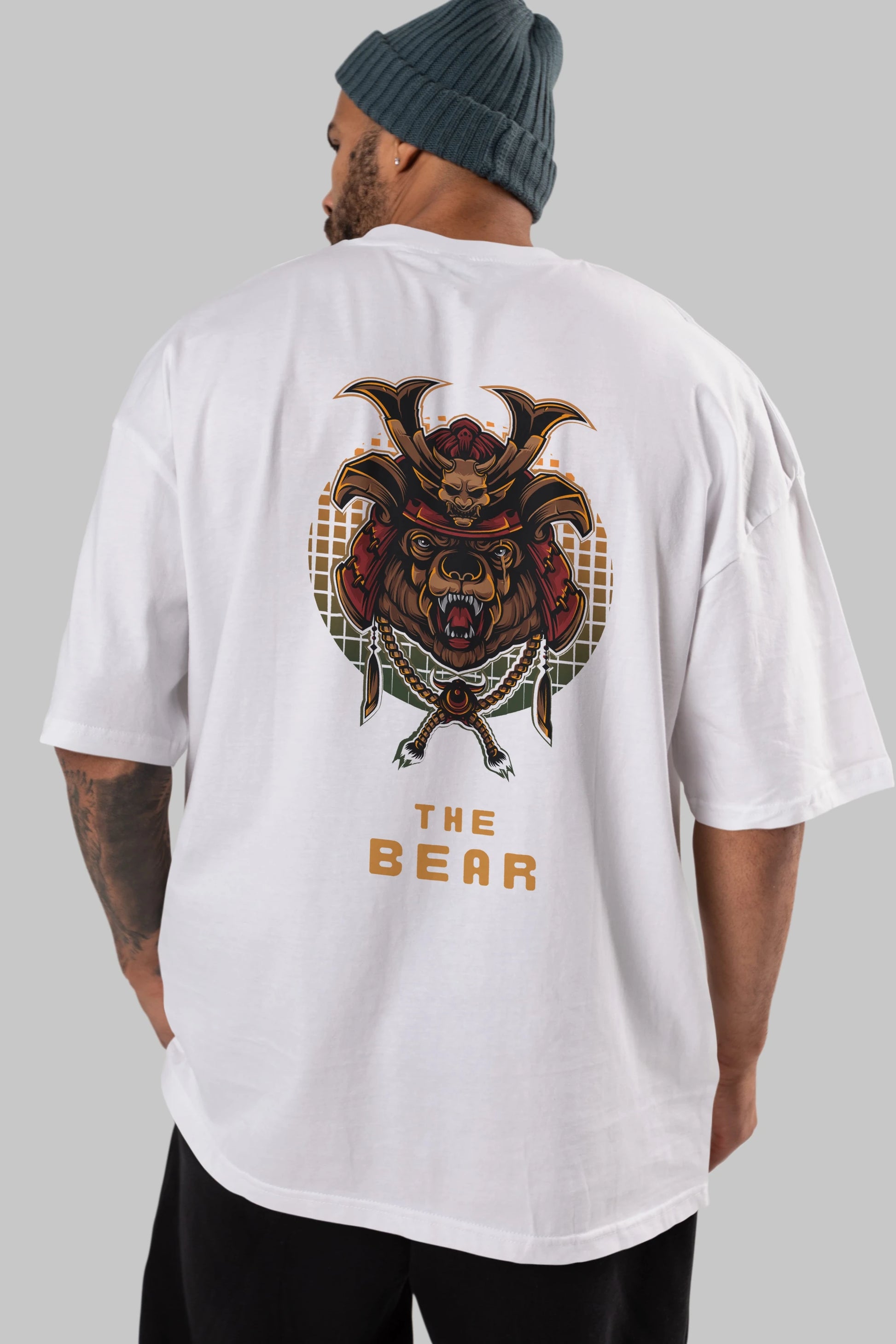 The Bear 2 Arka Baskılı Oversize t-shirt Erkek Kadın Unisex %100 Pamuk