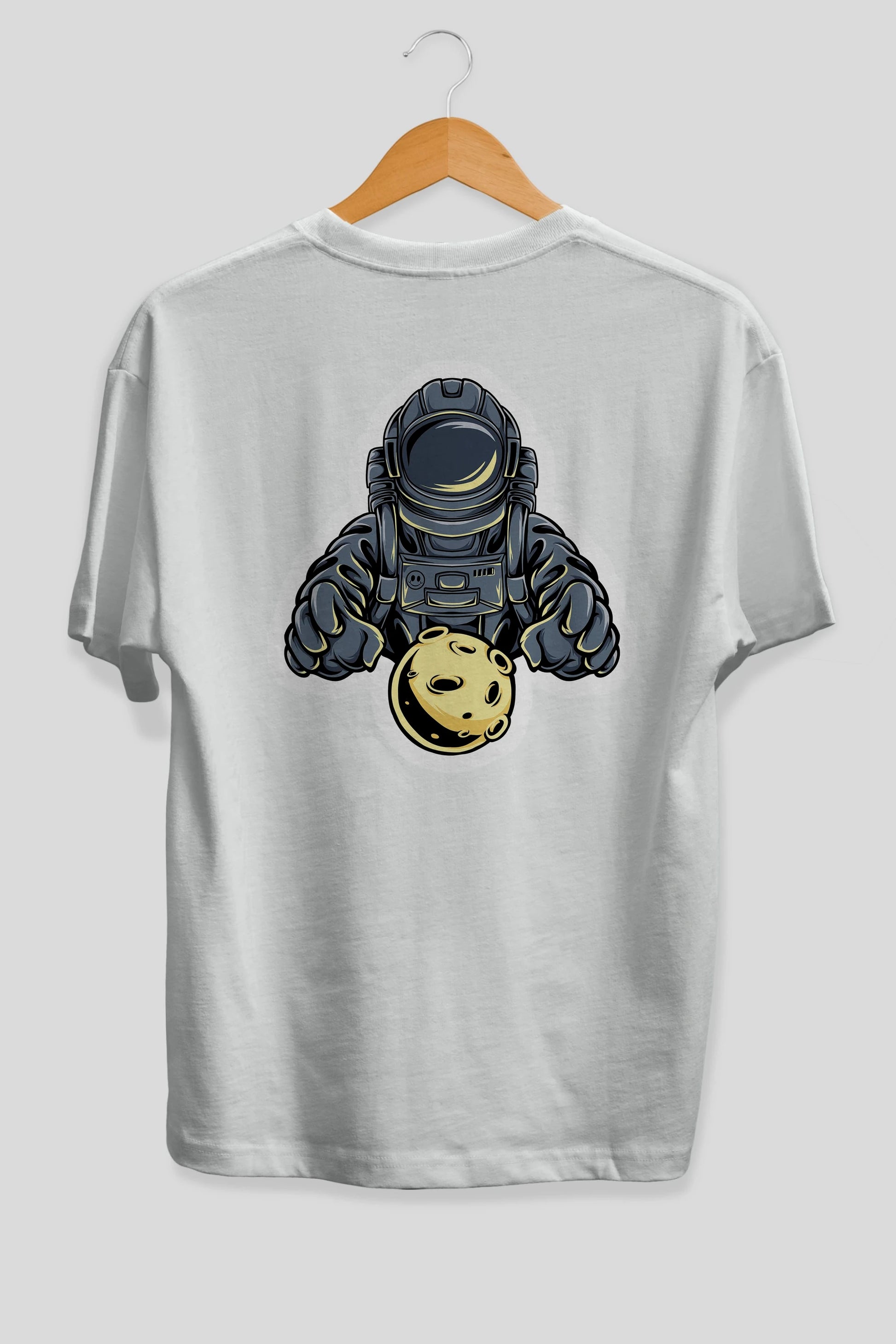 Astromoon sticker Arka Baskılı Oversize t-shirt Erkek Kadın Unisex