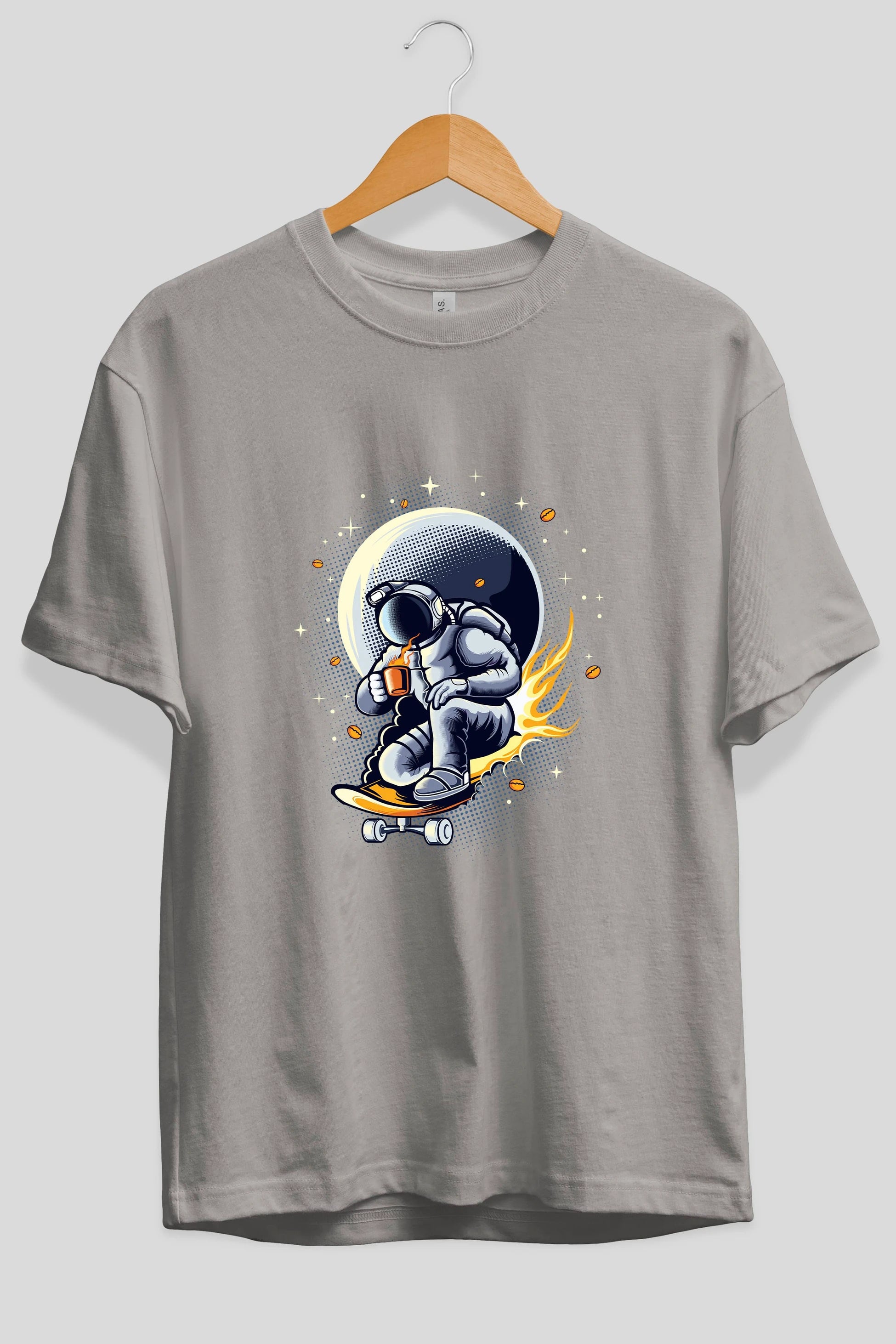 Astro Coffee Addict Ön Baskılı Oversize t-shirt Erkek Kadın Unisex