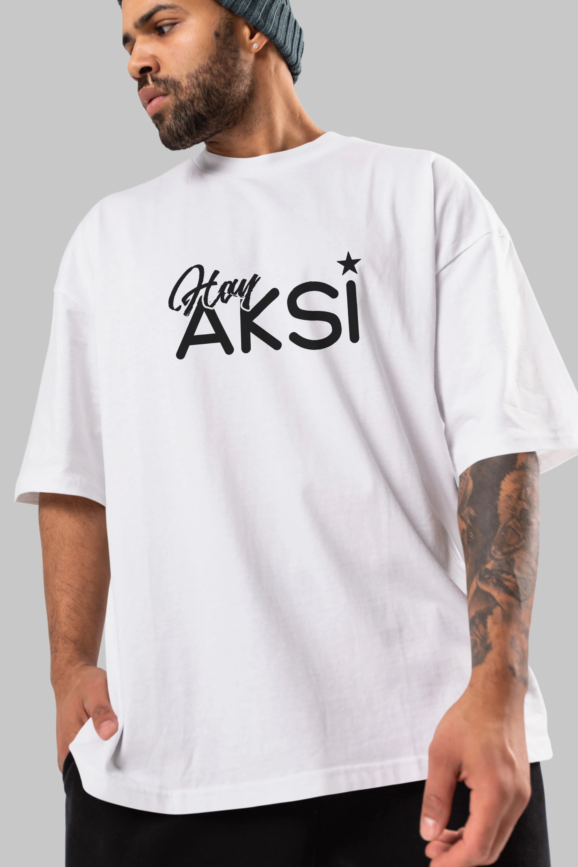 Hay Aksi Ön Baskılı Oversize t-shirt %100 pamuk Erkek Kadın Unisex