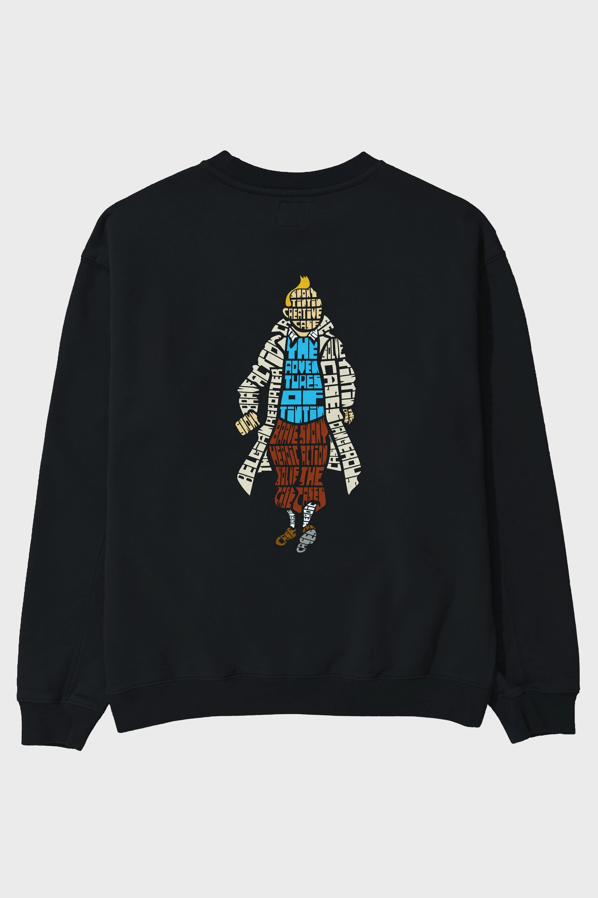 Tin Tin Arka Baskılı Oversize Sweatshirt Erkek Kadın Unisex