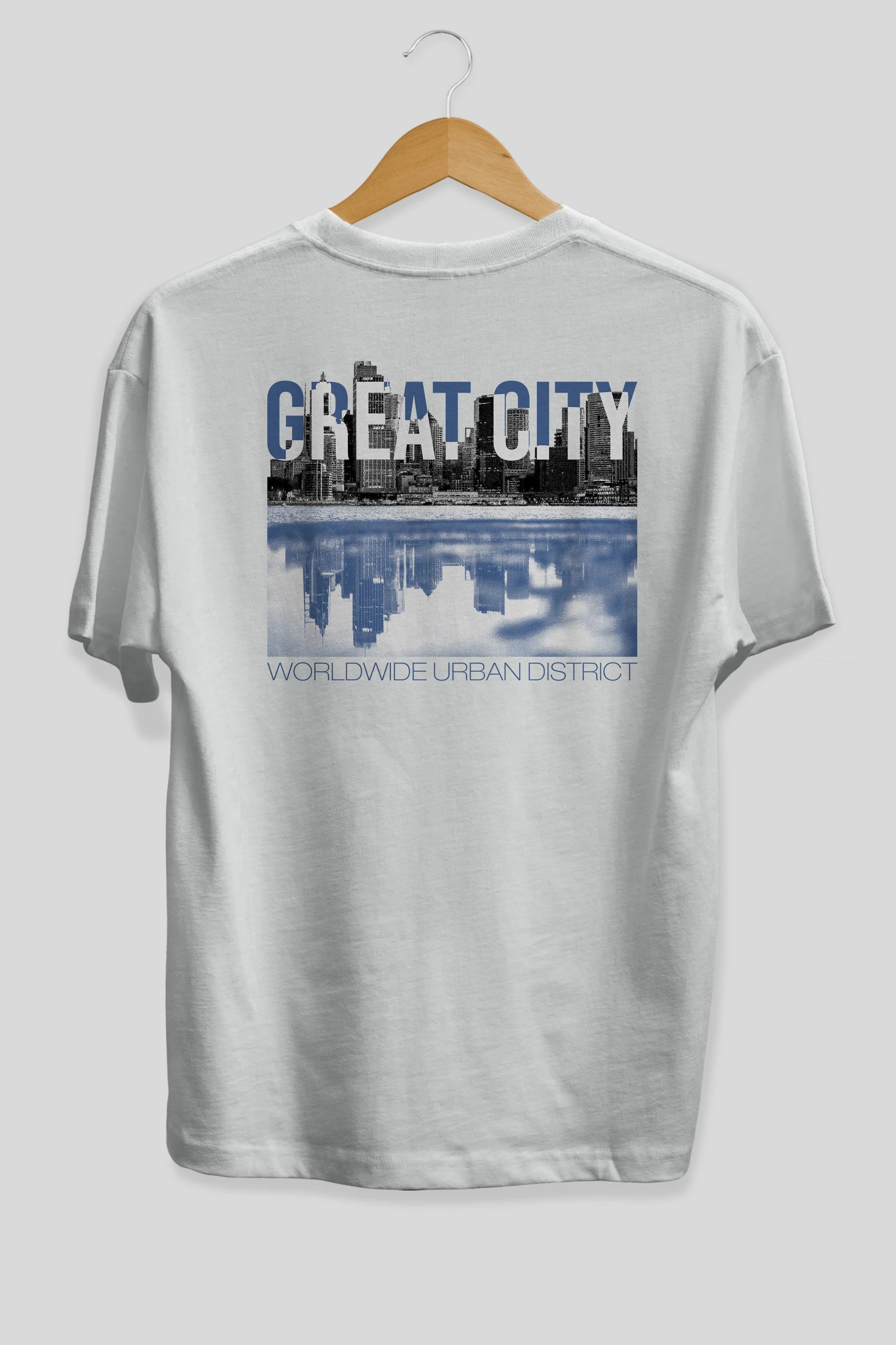 Great City Arka Baskılı Oversize t-shirt Erkek Kadın Unisex