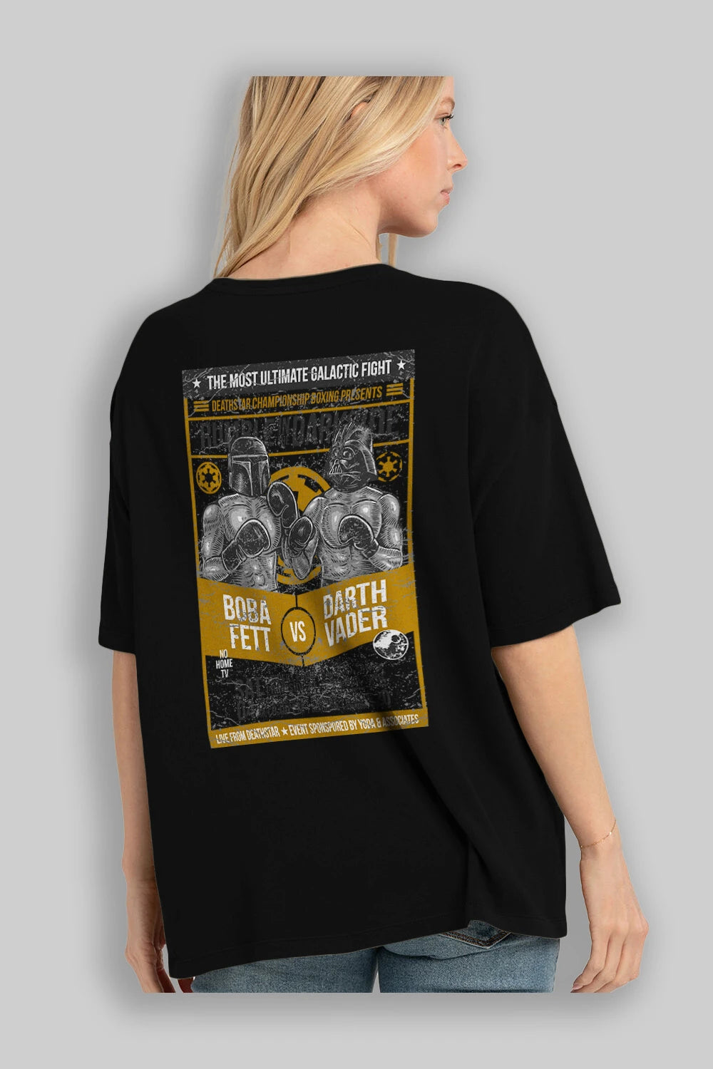 Rumble In The Darkside Arka Baskılı Oversize t-shirt Erkek Kadın Unisex %100 Pamuk