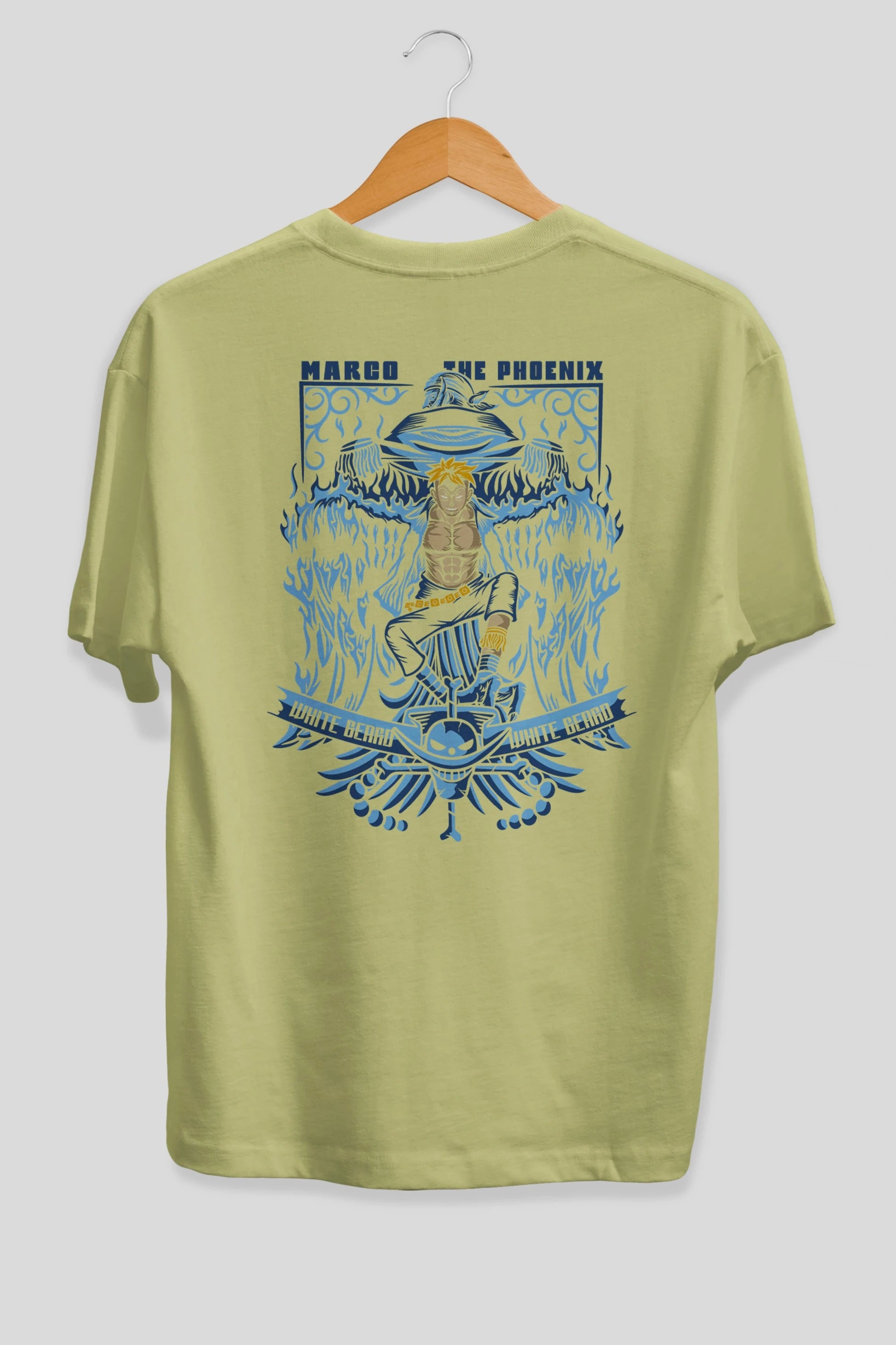 MARCO EL FENIX One Piece Anime Arka Baskılı Oversize t-shirt Erkek Kadın Unisex