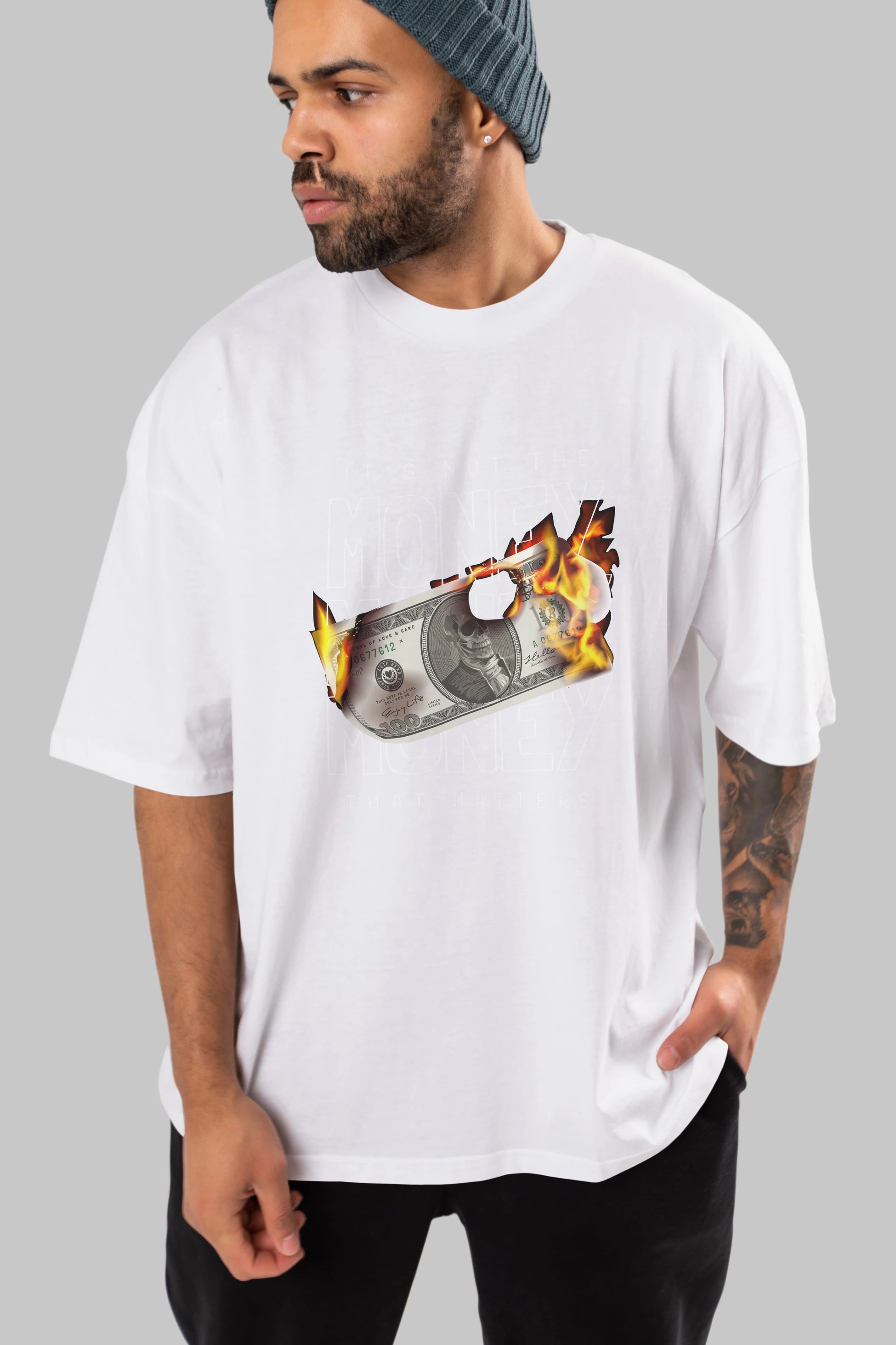 Teddy Bear Its Not The Money Ön Baskılı Oversize t-shirt Erkek Kadın Unisex %100 Pamuk