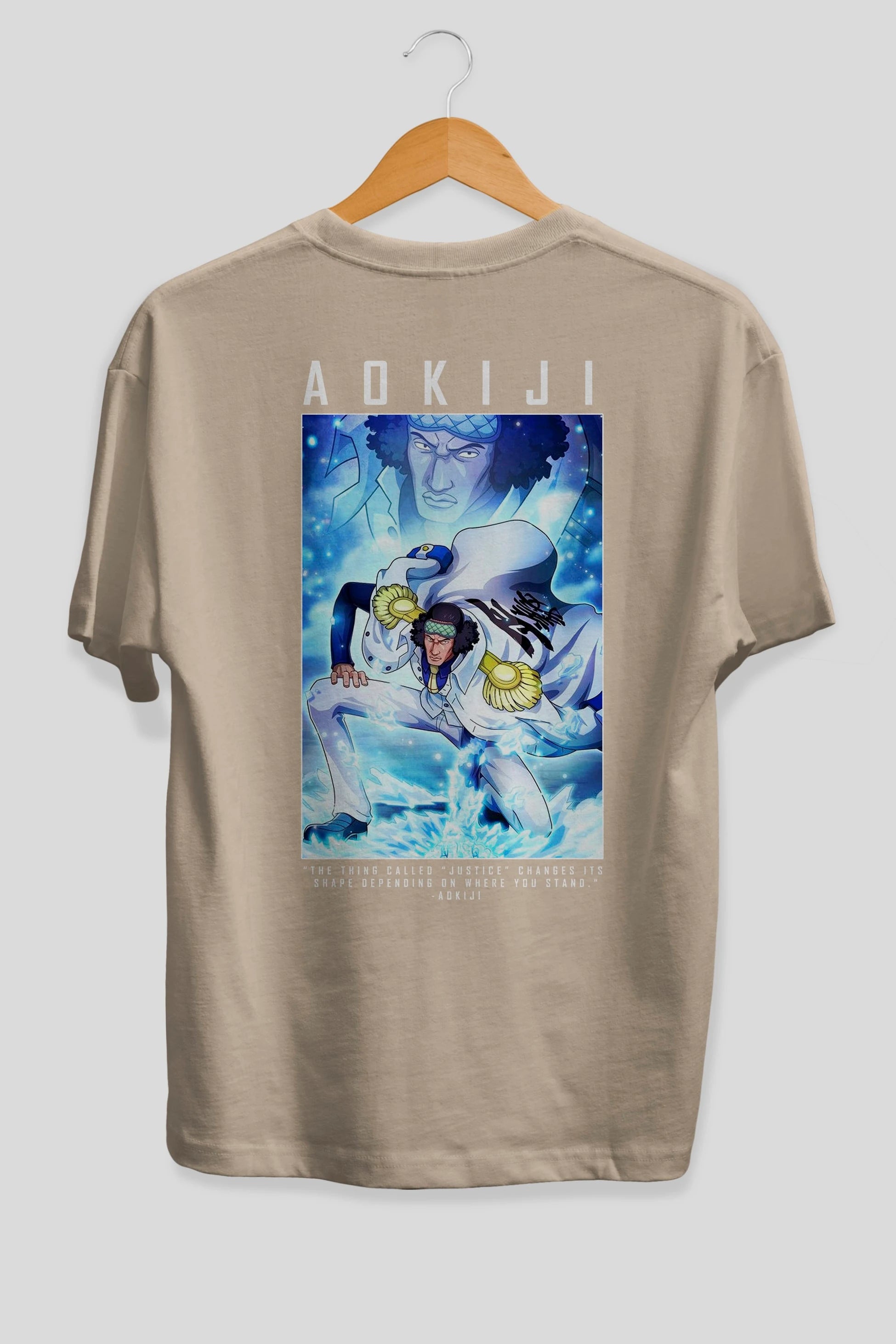 Kuzan Anime Arka Baskılı Oversize t-shirt Erkek Kadın Unisex %100 pamuk tişort