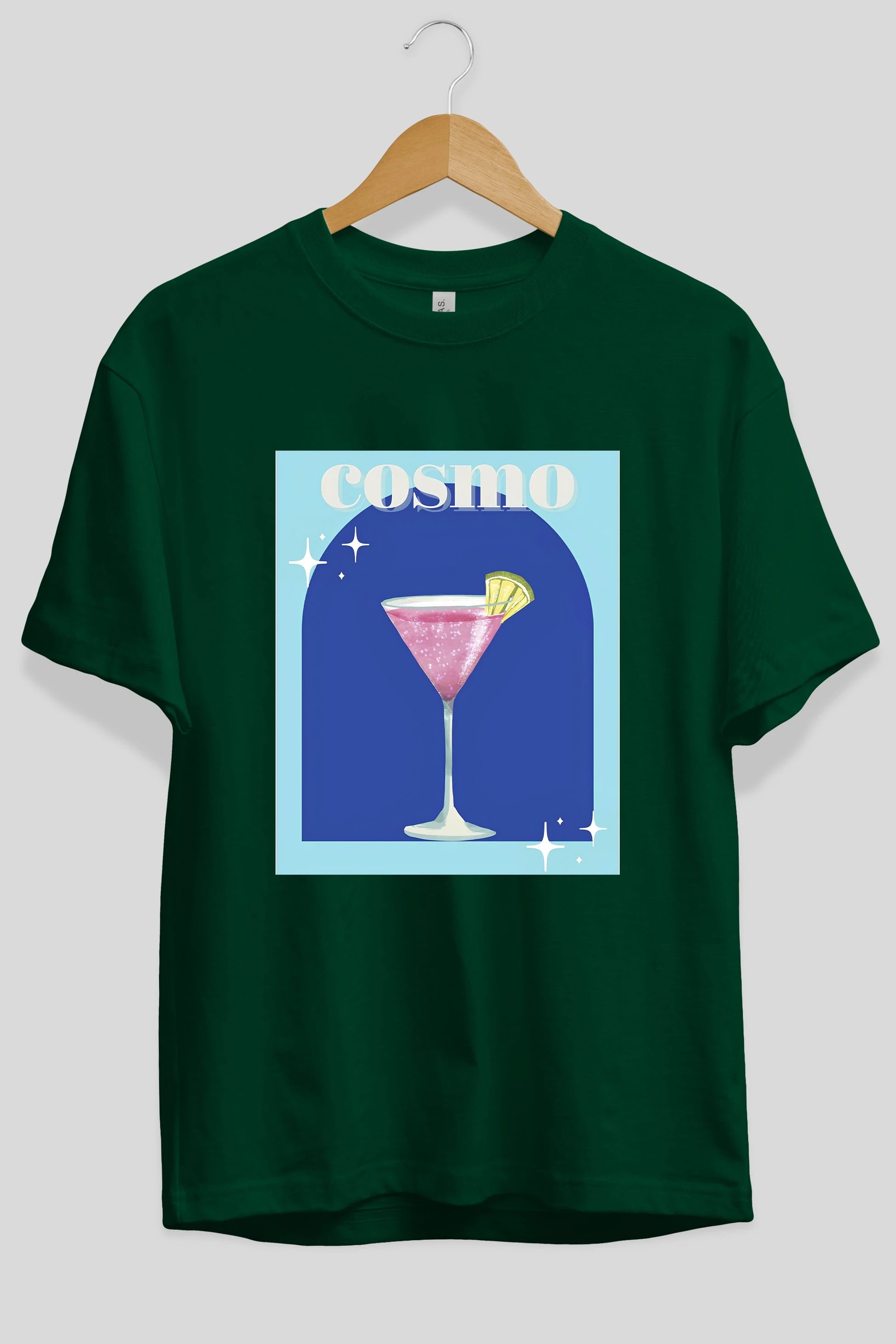 Cosmopolitan 2 Ön Baskılı Oversize t-shirt Erkek Kadın Unisex %100 Pamuk Bisiklet Yaka tişort