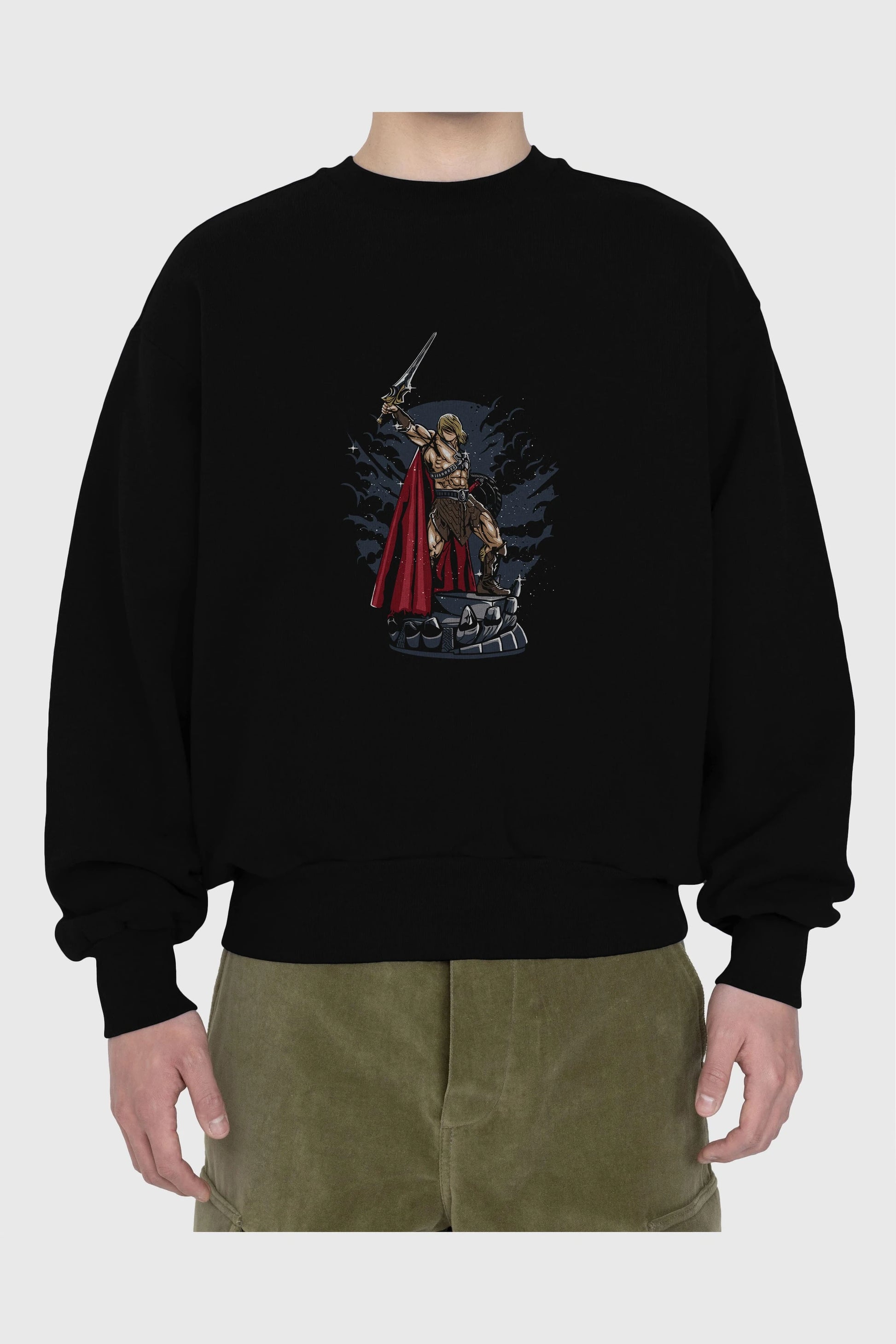 Warrior Ön Baskılı Oversize Sweatshirt Erkek Kadın Unisex
