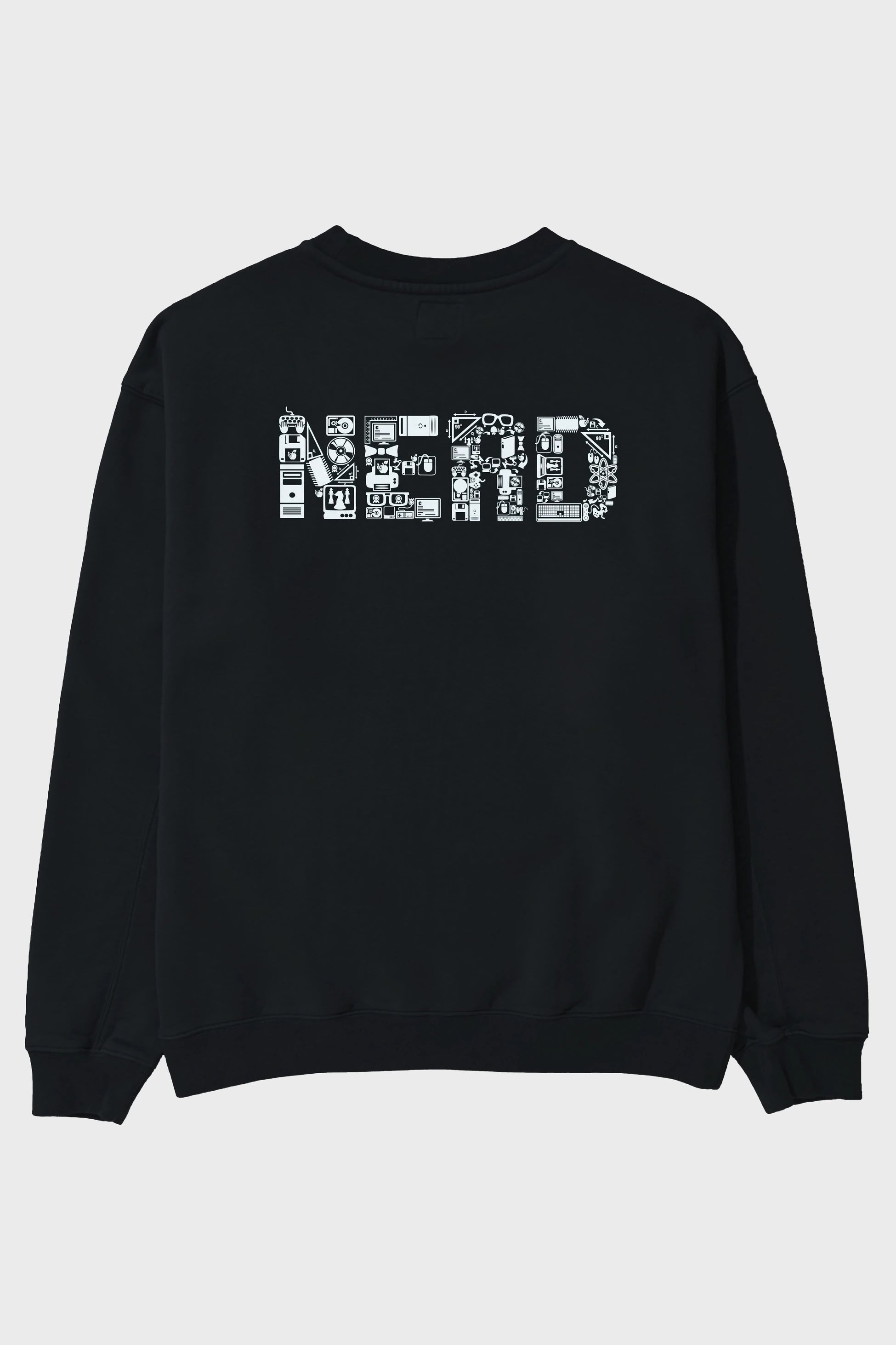 NERD Arka Baskılı Oversize Sweatshirt Erkek Kadın Unisex
