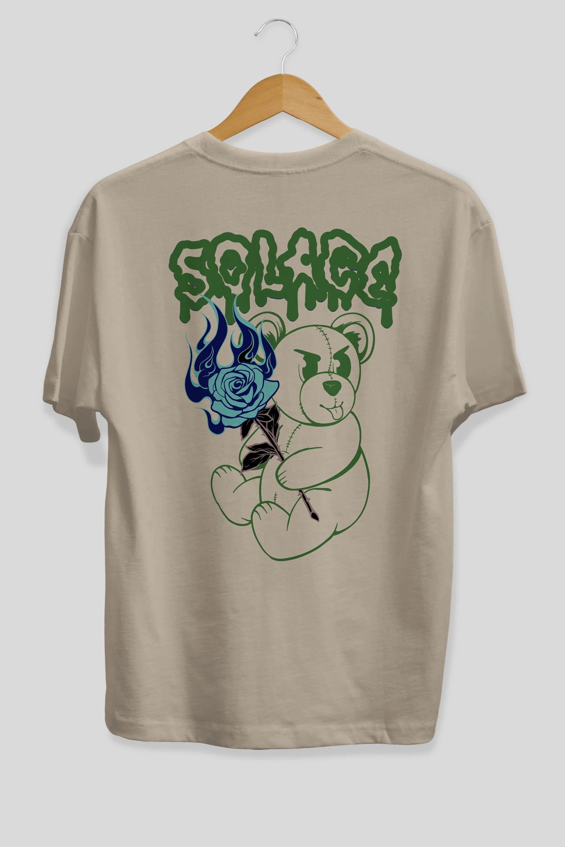 Solage Bear Arka Baskılı Oversize t-shirt Erkek Kadın Unisex