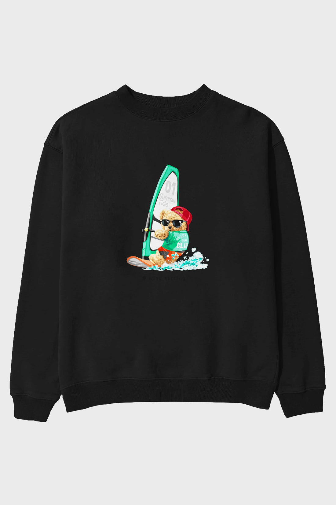 Teddy Bear Summer Tide Ön Baskılı Oversize Sweatshirt Erkek Kadın Unisex