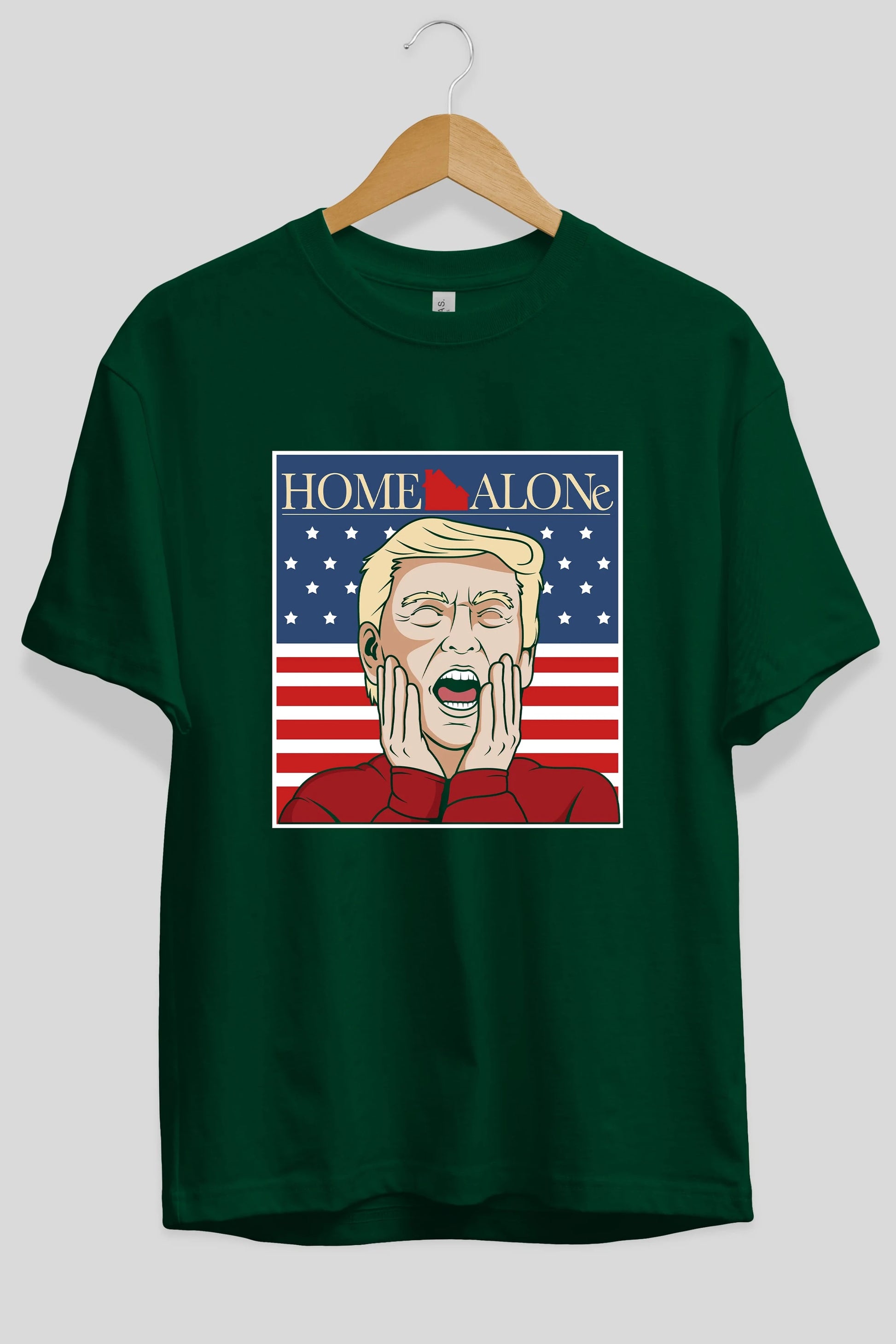 Home Alone Trump Ön Baskılı Oversize t-shirt Erkek Kadın Unisex %100 Pamuk tişort