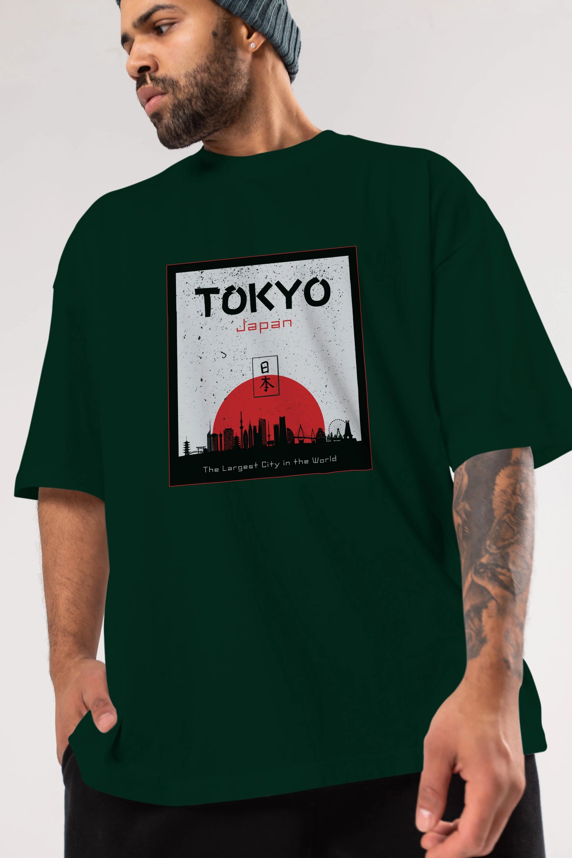 Tokyo Japan Yazılı Ön Baskılı Oversize t-shirt Erkek Kadın Unisex