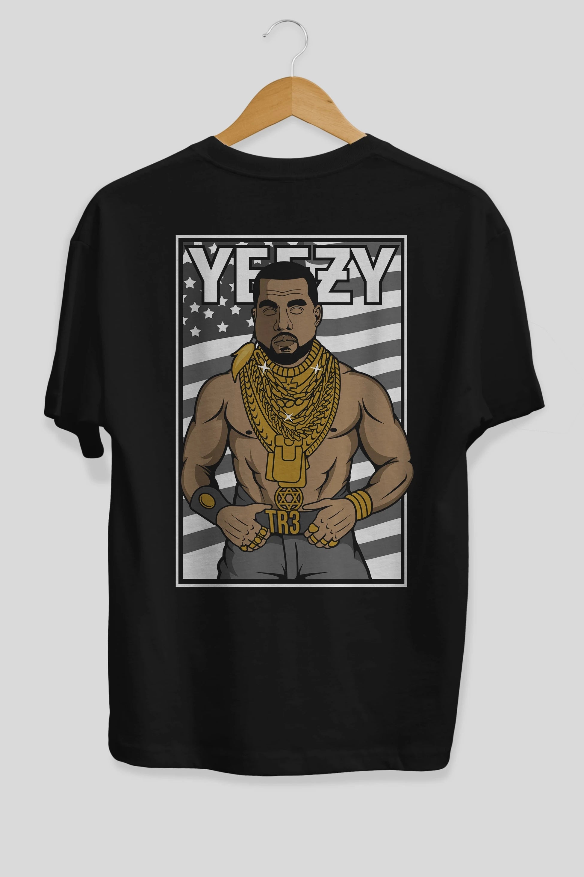 Mr.T Arka Baskılı Oversize t-shirt Erkek Kadın Unisex %100 Pamuk tişort