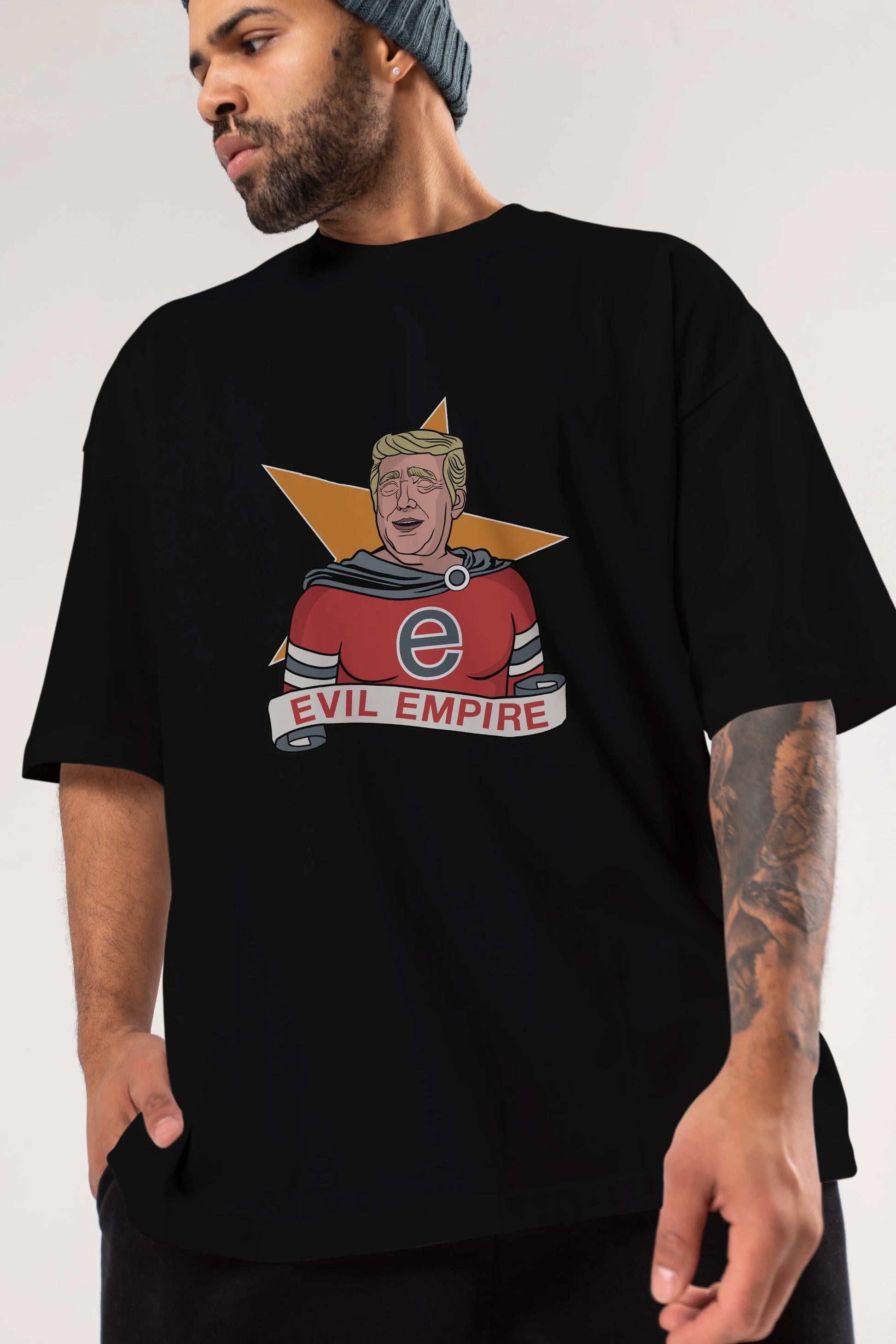 Evil Empire Trump Ön Baskılı Oversize t-shirt Erkek Kadın Unisex %100 Pamuk tişort