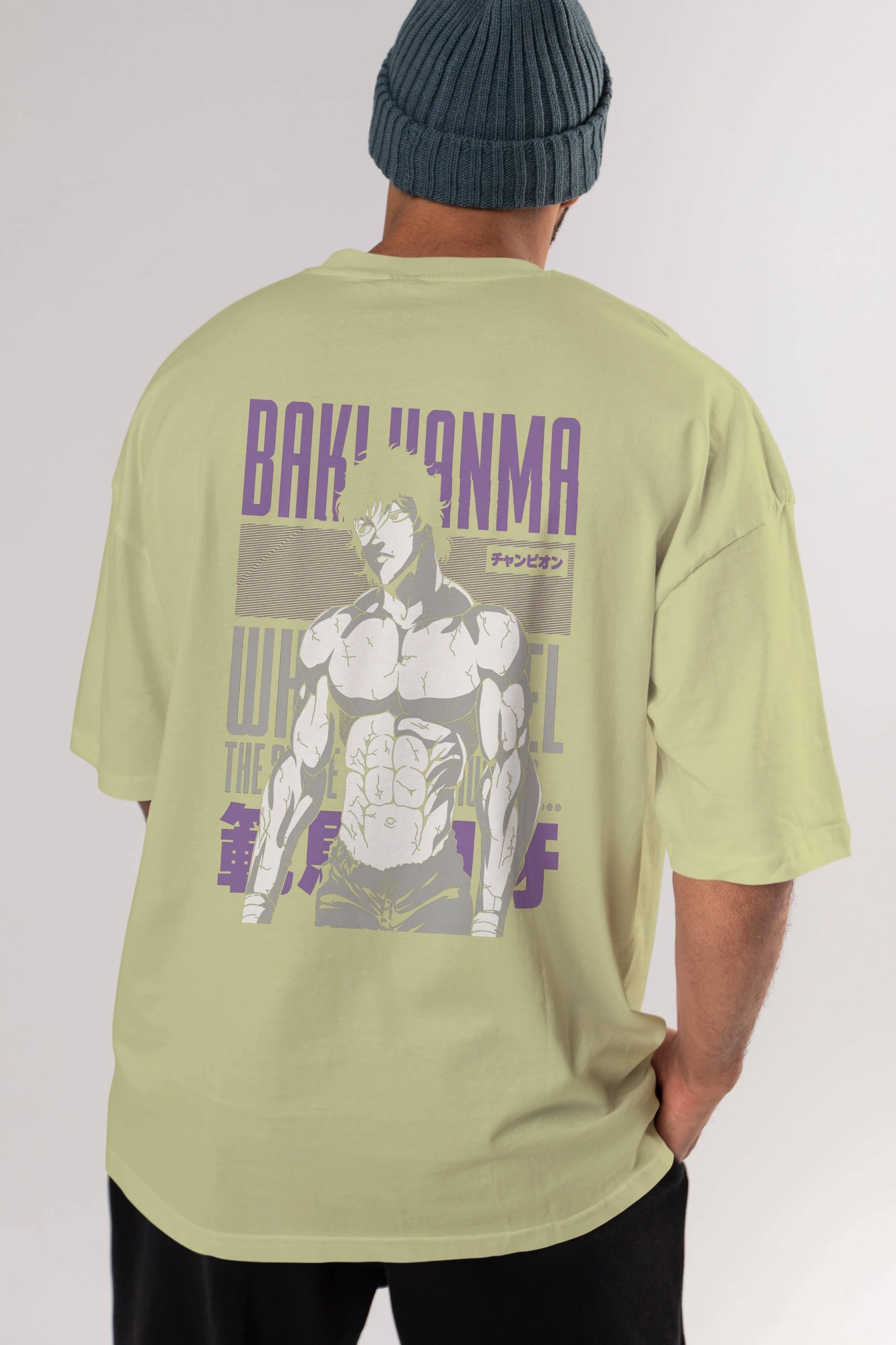 BAKI HANMA (2) Anime Arka Baskılı Oversize t-shirt Erkek Kadın Unisex