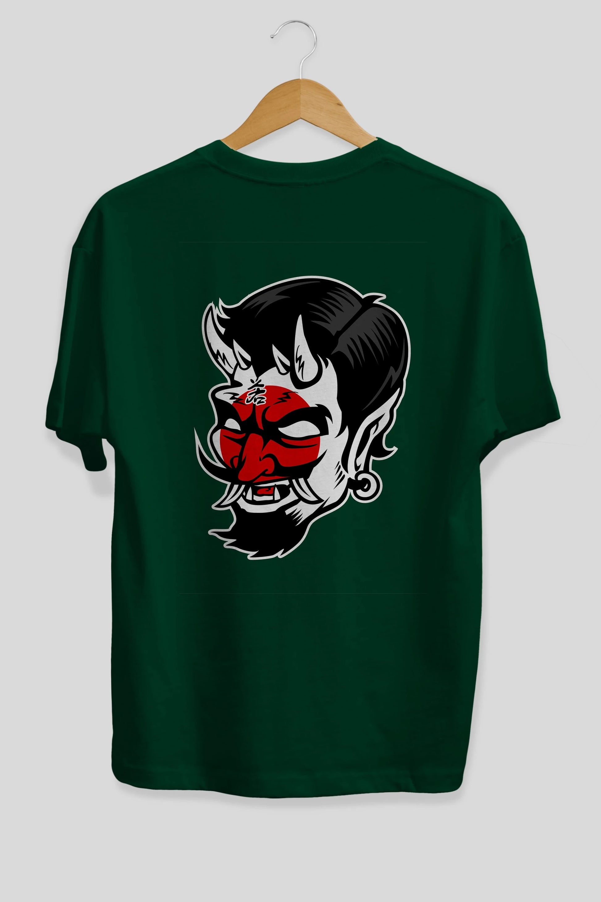 Japanese Devil Arka Baskılı Oversize t-shirt Erkek Kadın Unisex %100 Pamuk tişort