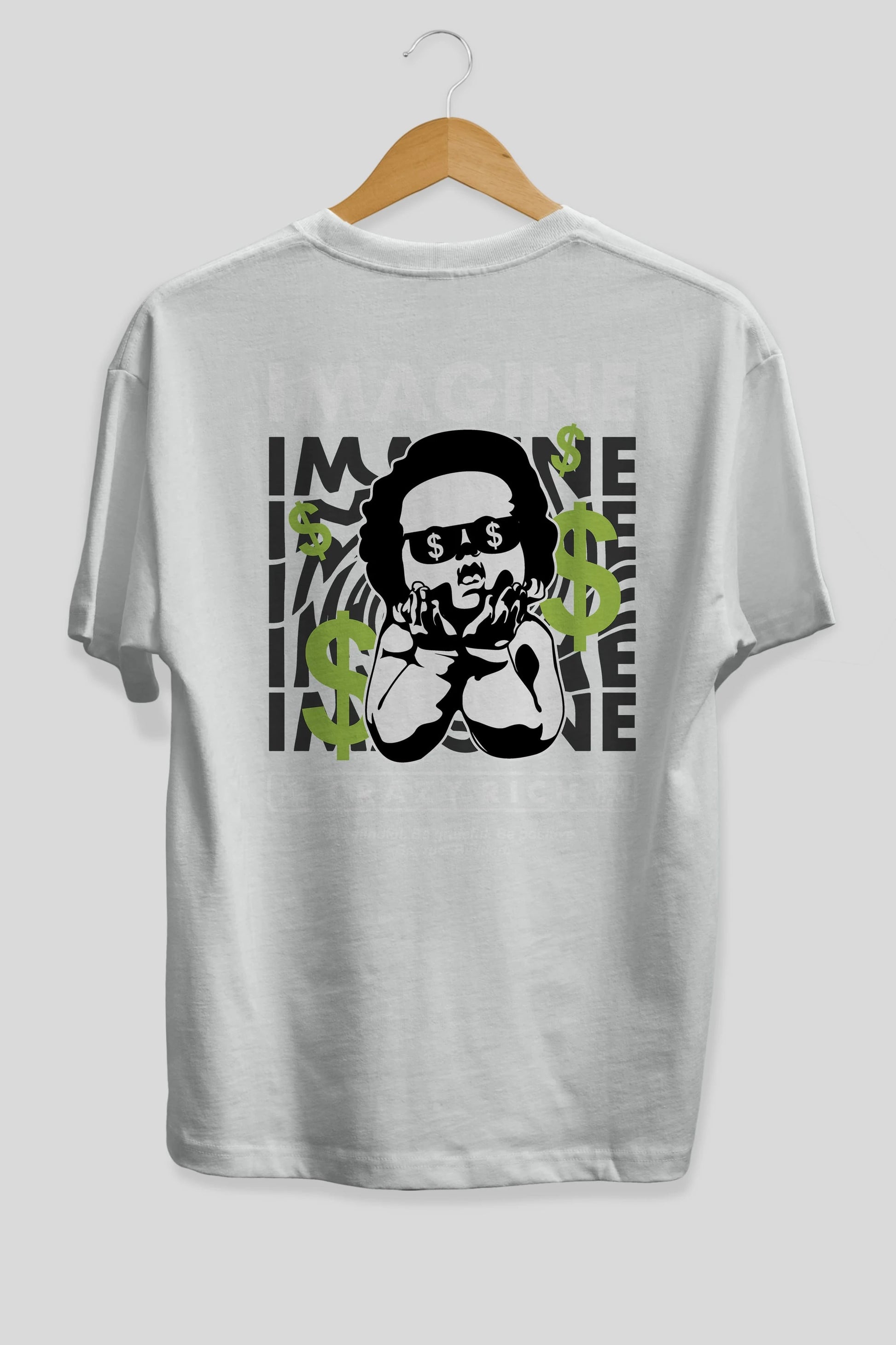 Imagine Crazy Rich Arka Baskılı Oversize t-shirt Erkek Kadın Unisex