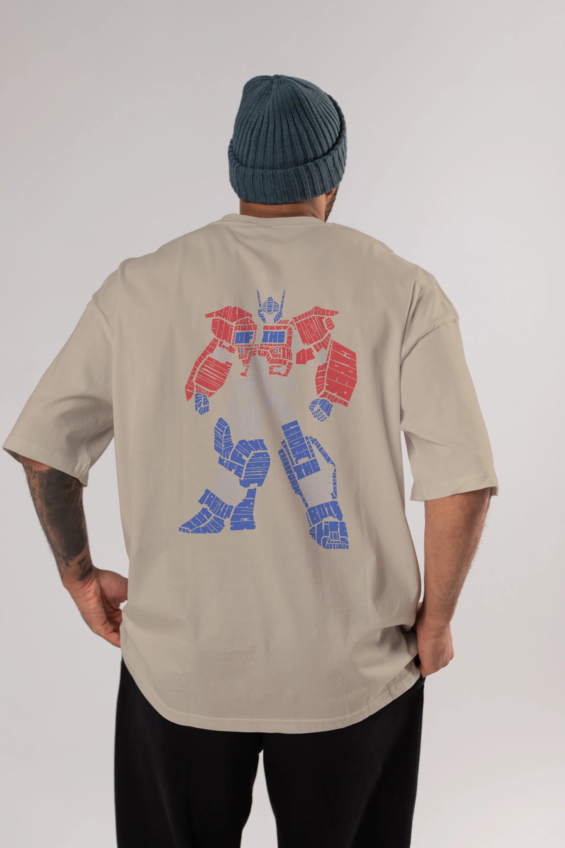 Optimus Prime Arka Baskılı Oversize t-shirt %100 pamuk Erkek Kadın Unisex