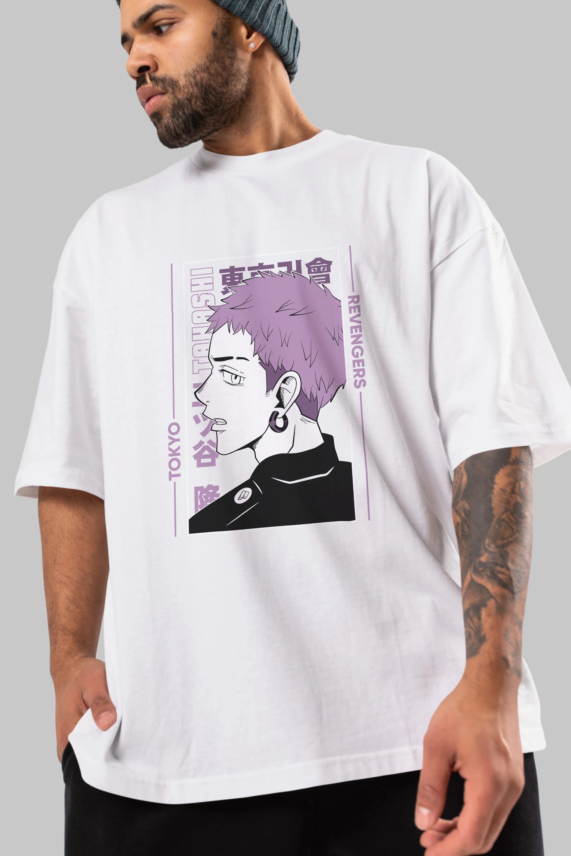 Takashi Mitsuya Anime Ön Baskılı Oversize t-shirt %100 pamuk Erkek Kadın Unisex