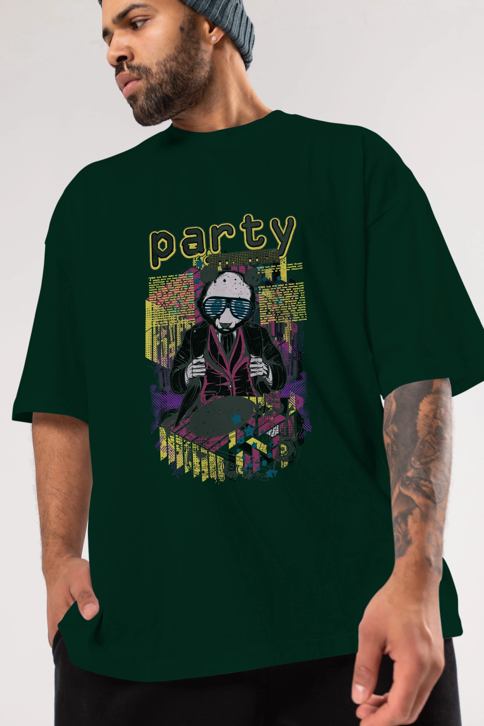 Party Starter Ön Baskılı Oversize t-shirt Erkek Kadın Unisex