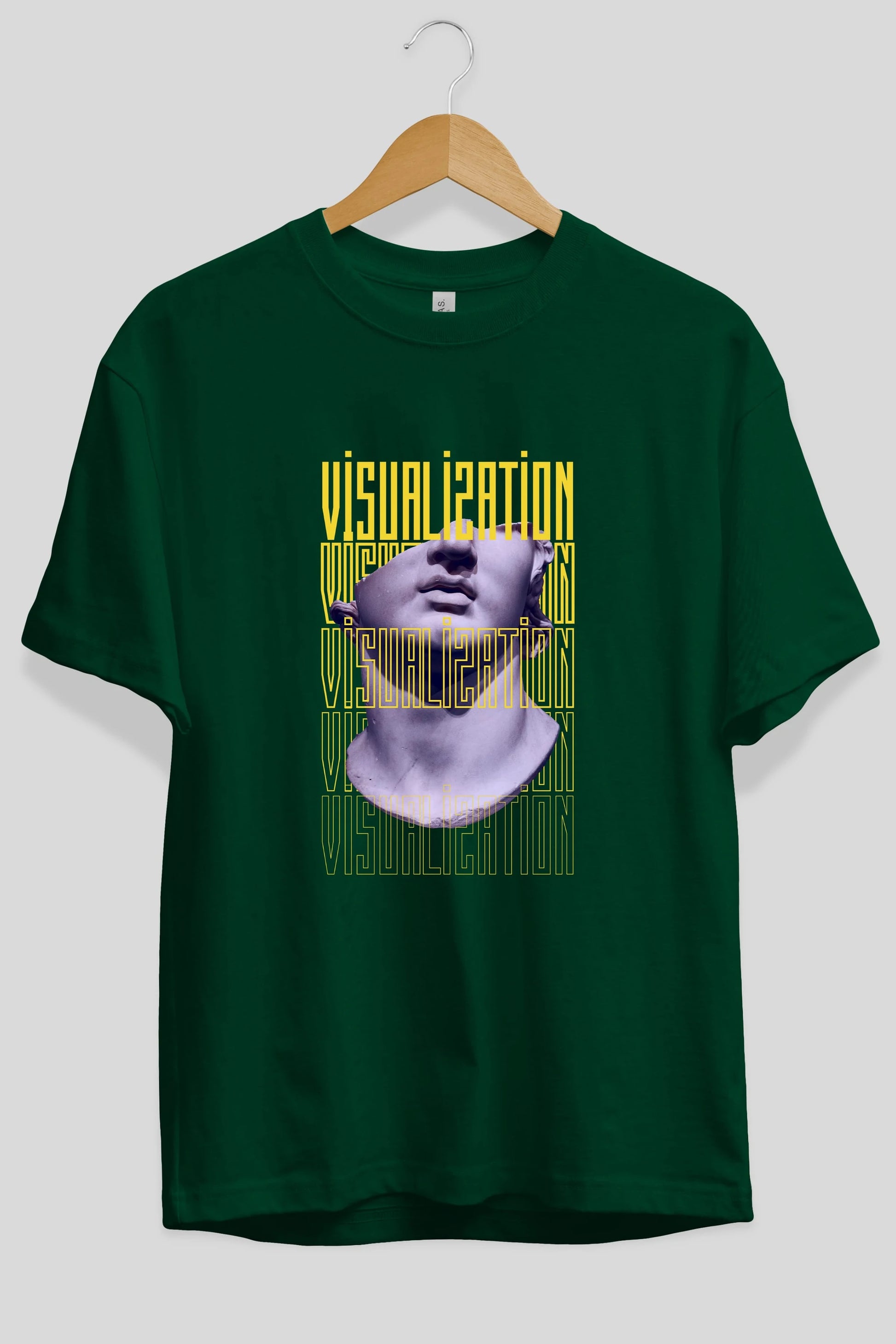 Visualization Yazılı Ön Baskılı Oversize t-shirt Erkek Kadın Unisex