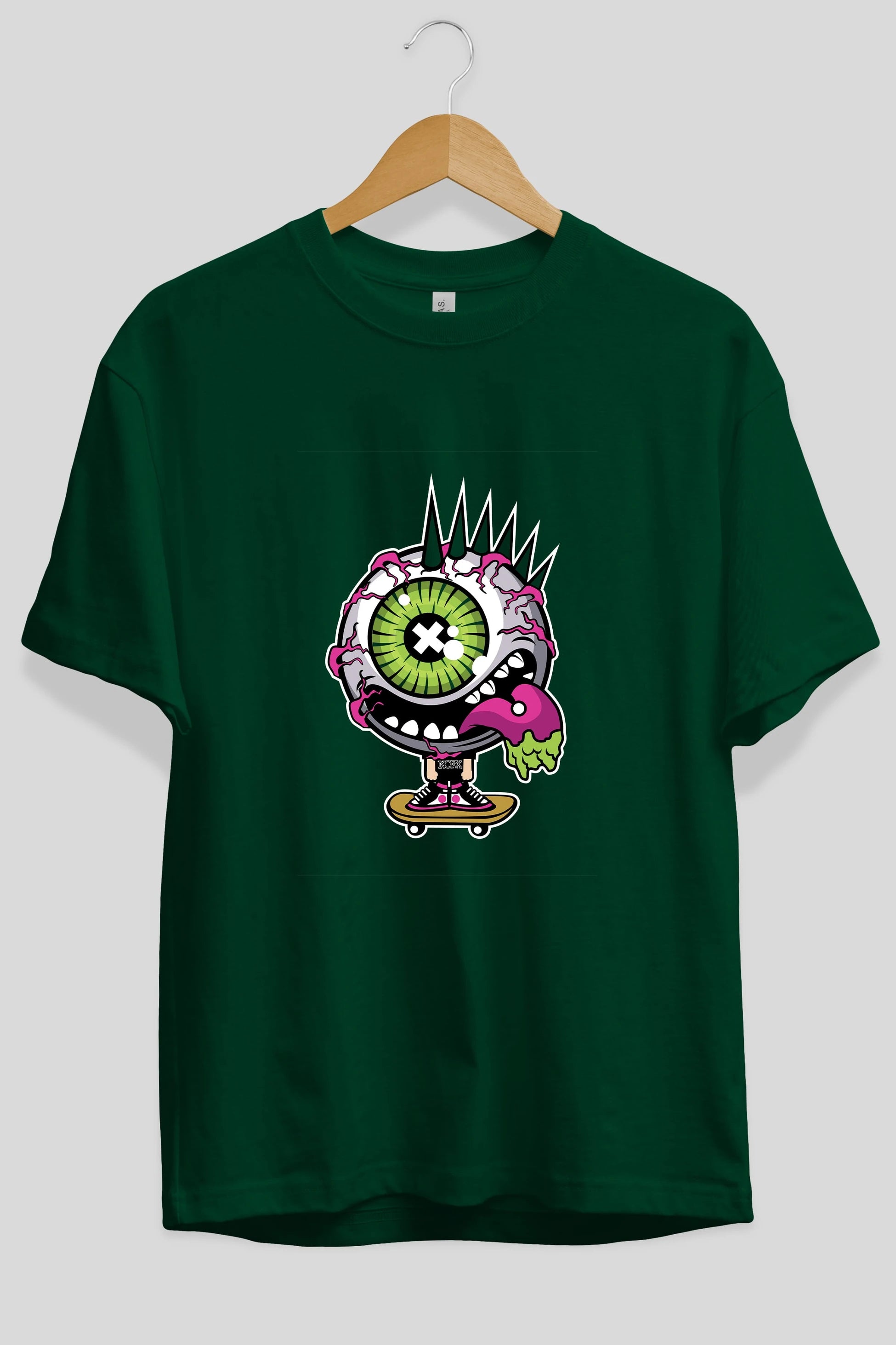 Eye Monster Skater Ön Baskılı Oversize t-shirt Erkek Kadın Unisex %100 Pamuk tişort