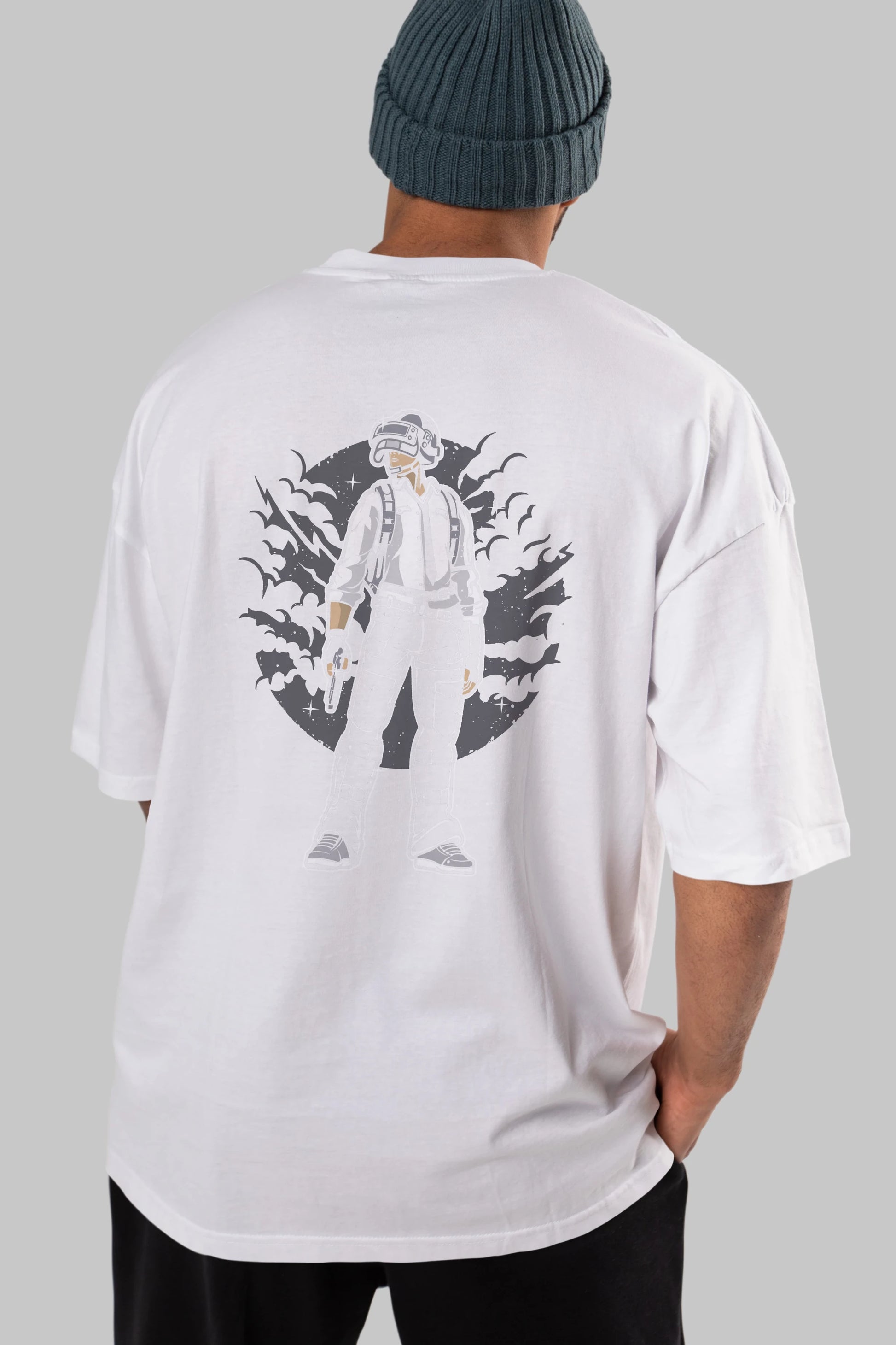 PUBG Arka Baskılı Oversize t-shirt Erkek Kadın Unisex %100 Pamuk
