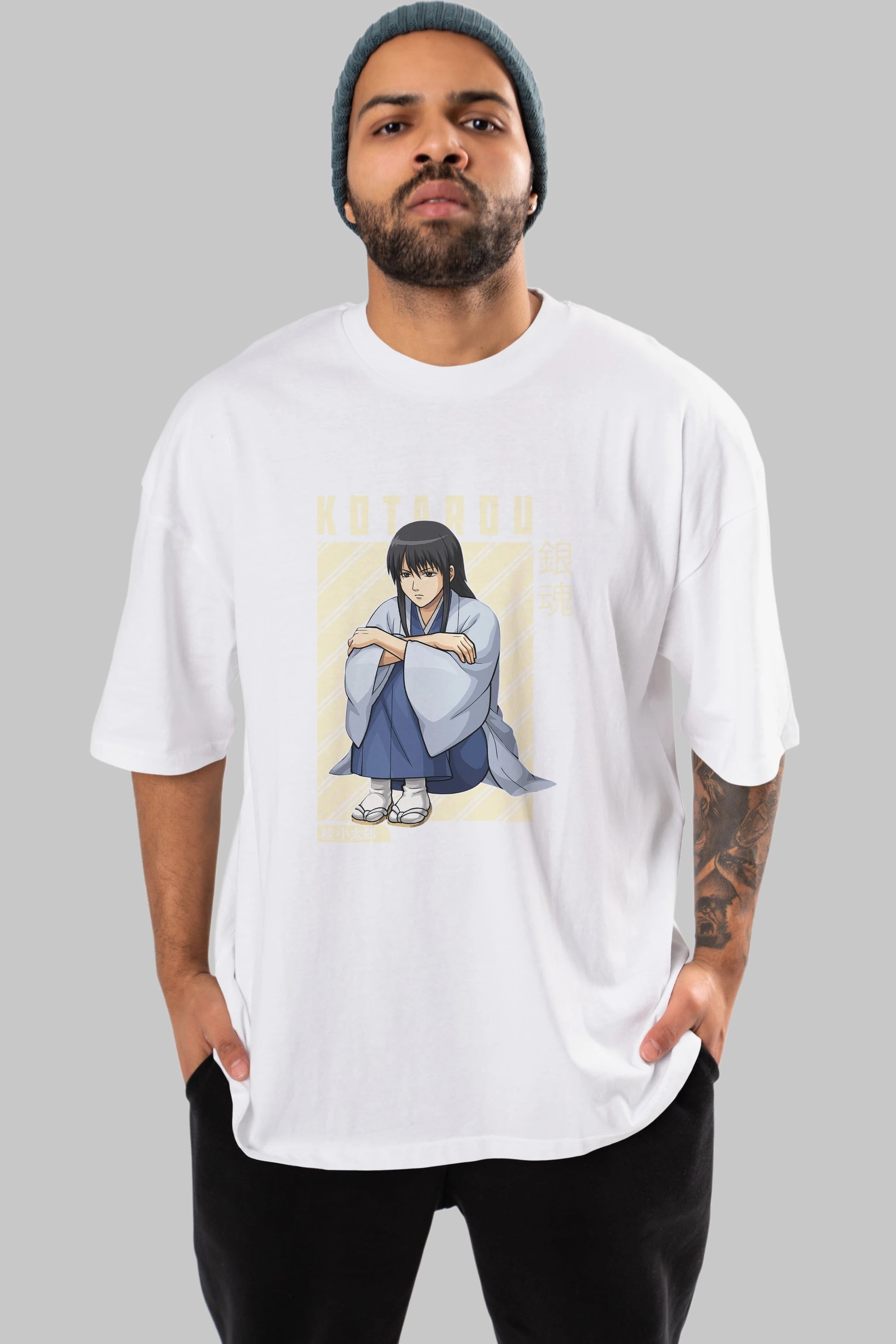 Kotarou Katsura GINTAMA Anime Ön Baskılı Oversize t-shirt %100 pamuk Erkek Kadın Unisex