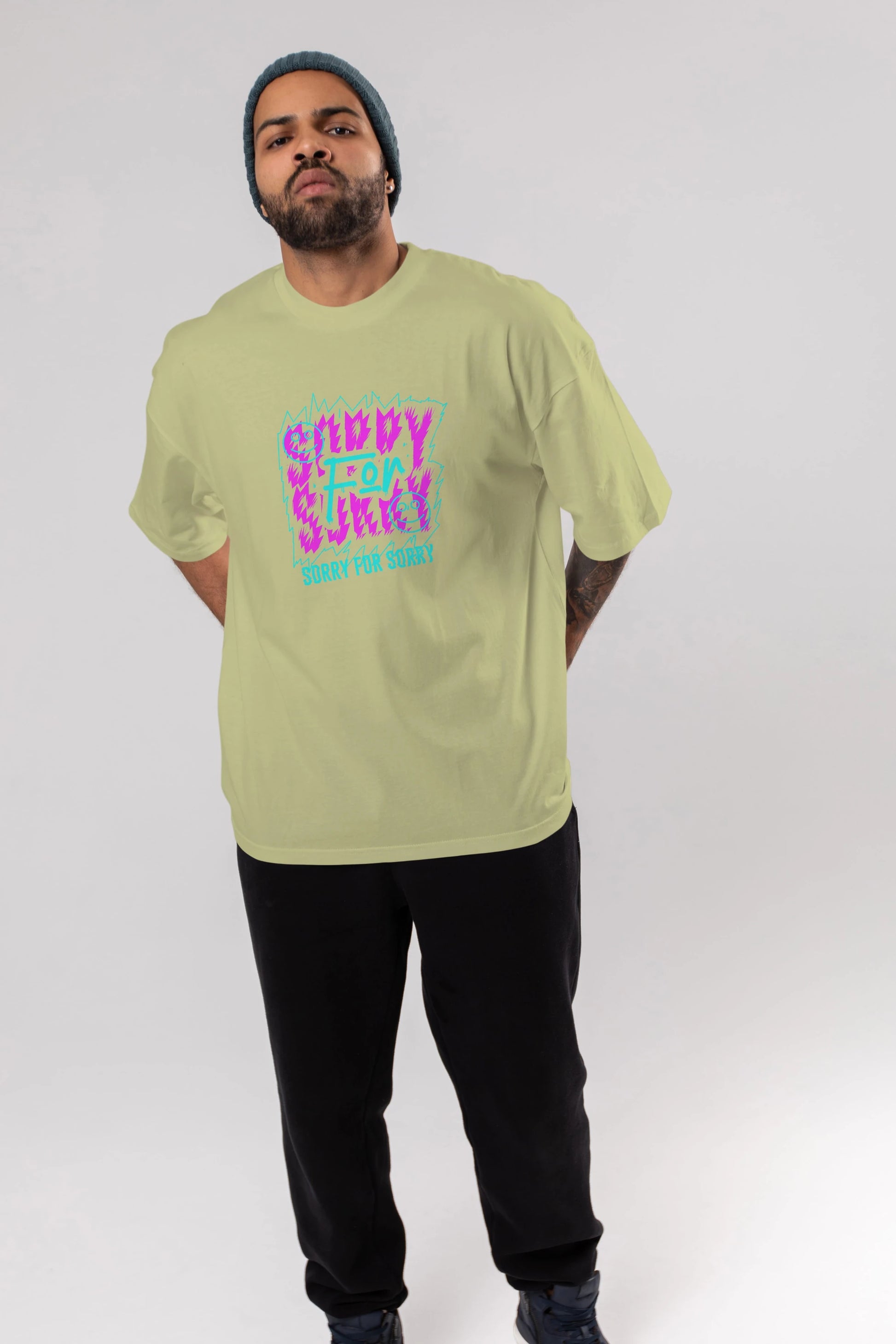 Sorry for Sorry Ön Baskılı Oversize t-shirt Erkek Kadın Unisex