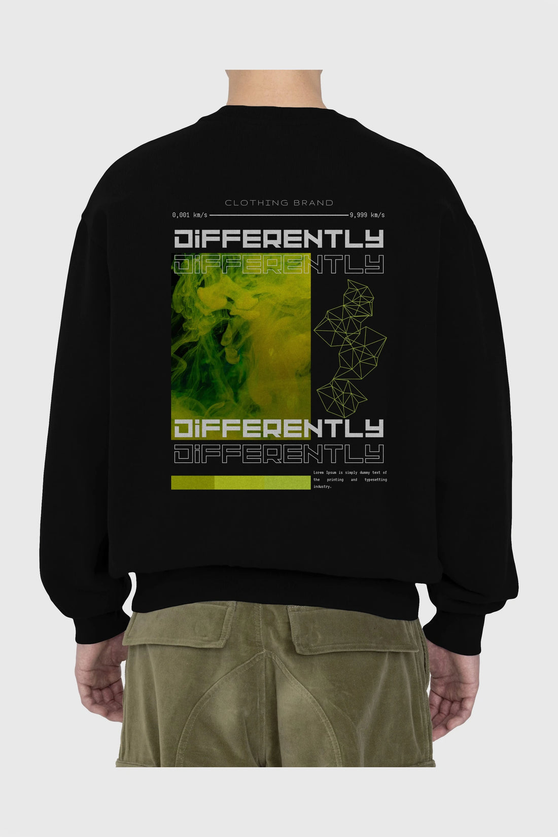 Differently Yazılı Arka Baskılı Oversize Sweatshirt Erkek Kadın Unisex