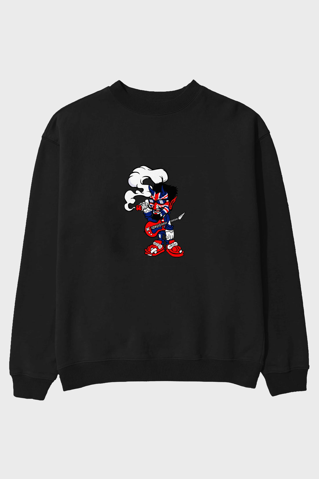Uk Devil Rockstar Ön Baskılı Oversize Sweatshirt Erkek Kadın Unisex