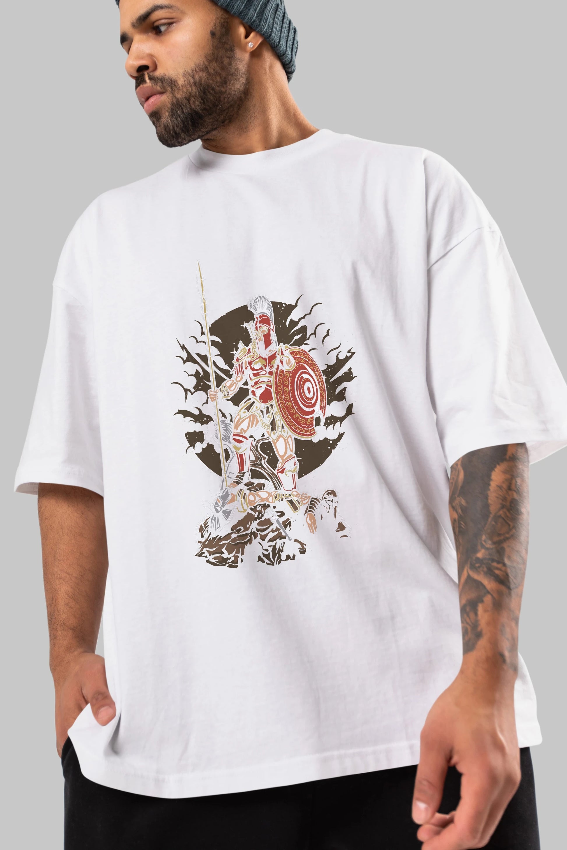 Sparta Ön Baskılı Oversize t-shirt Erkek Kadın Unisex %100 Pamuk tişort