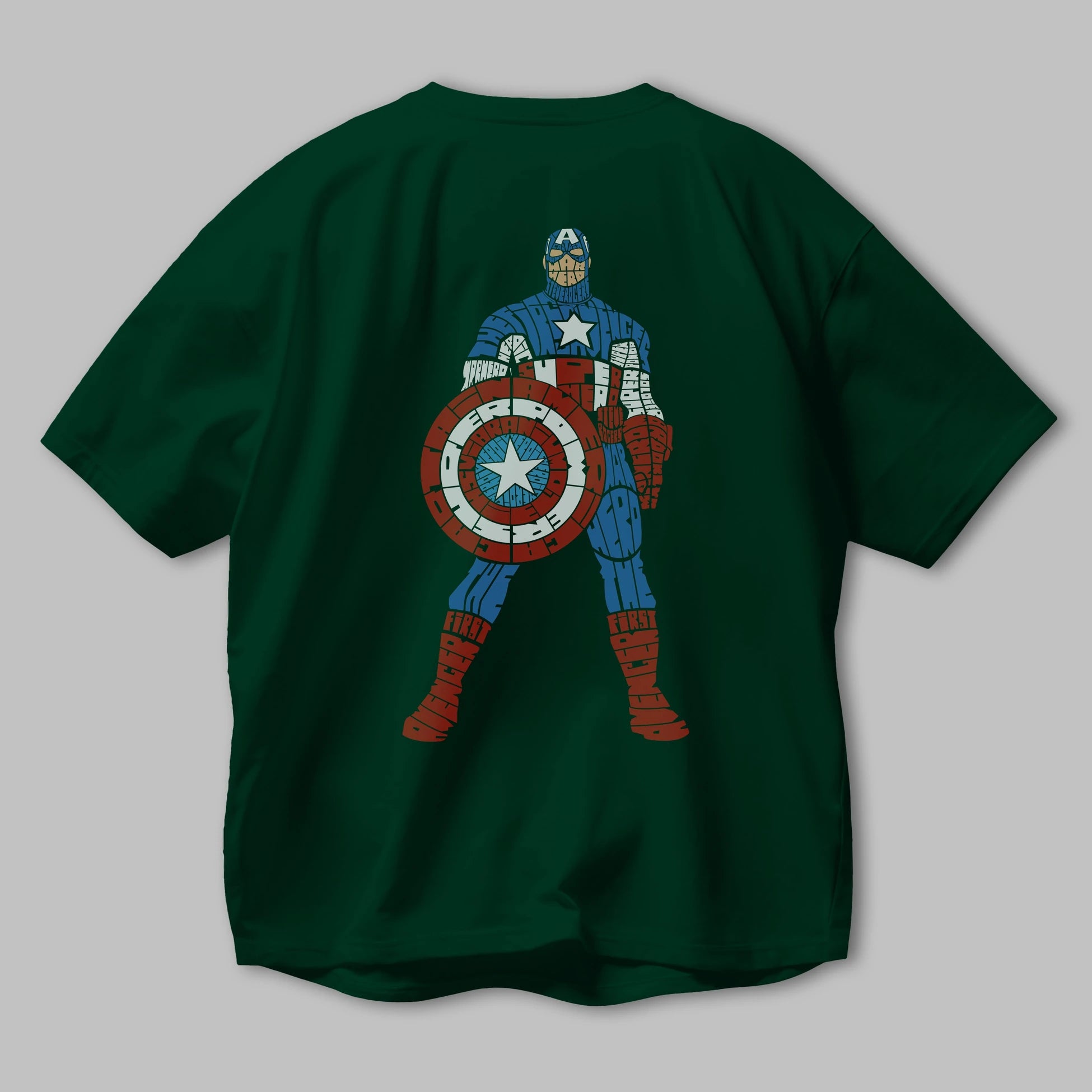 Captain America Arka Baskılı Oversize t-shirt %100 pamuk Erkek Kadın Unisex