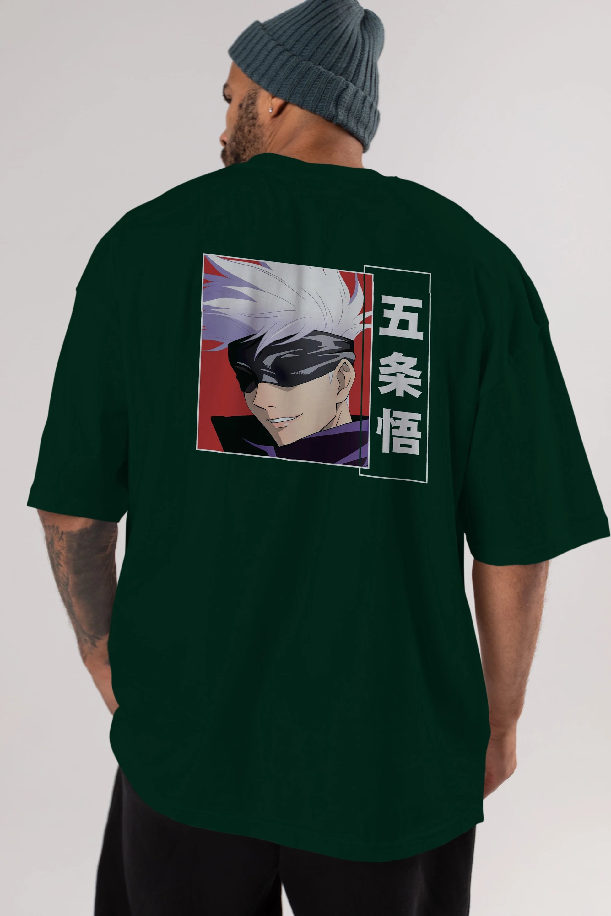 SATORU GOJO Anime Arka Baskılı Oversize t-shirt Erkek Kadın Unisex
