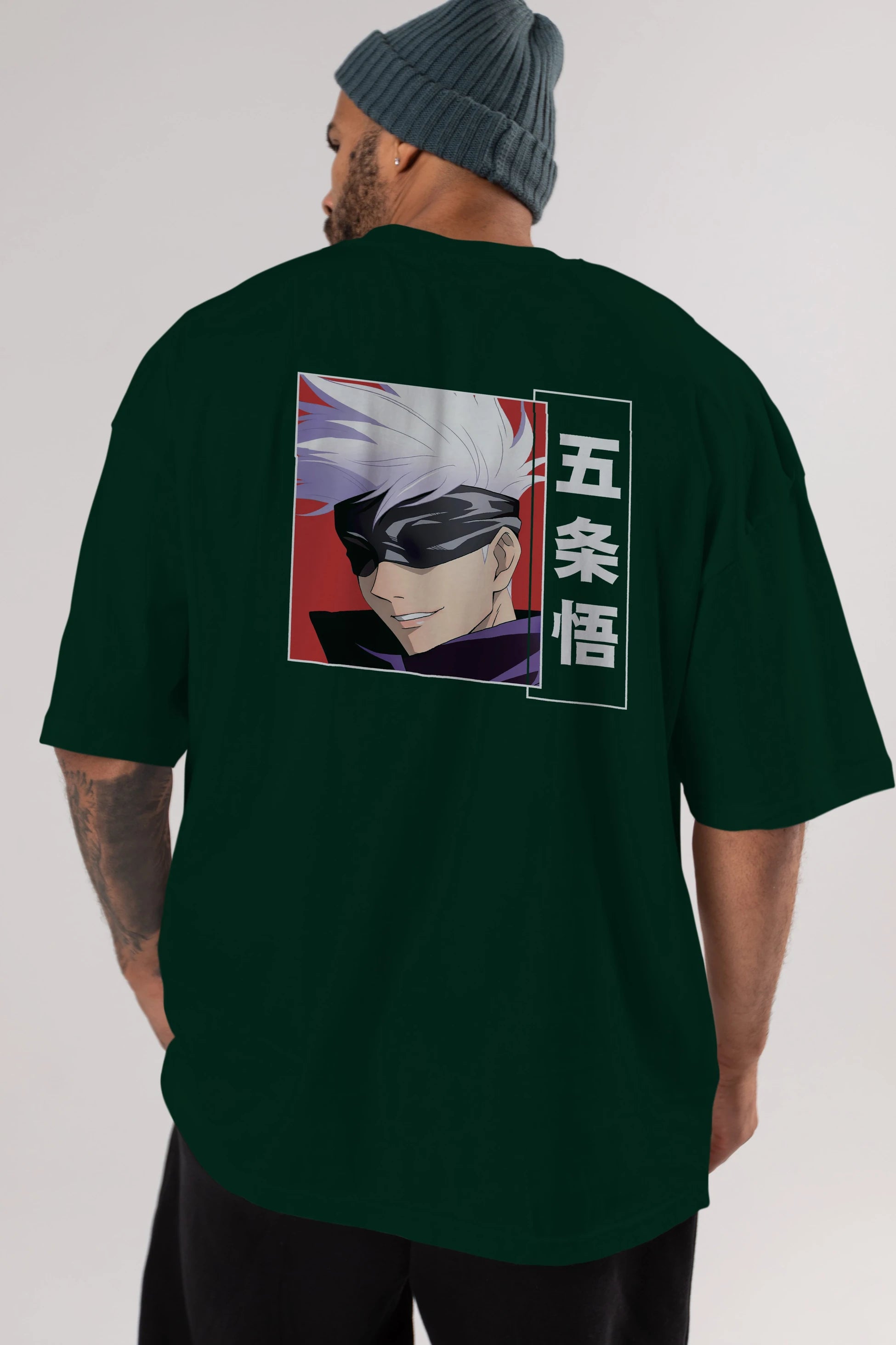SATORU GOJO Anime Arka Baskılı Oversize t-shirt Erkek Kadın Unisex