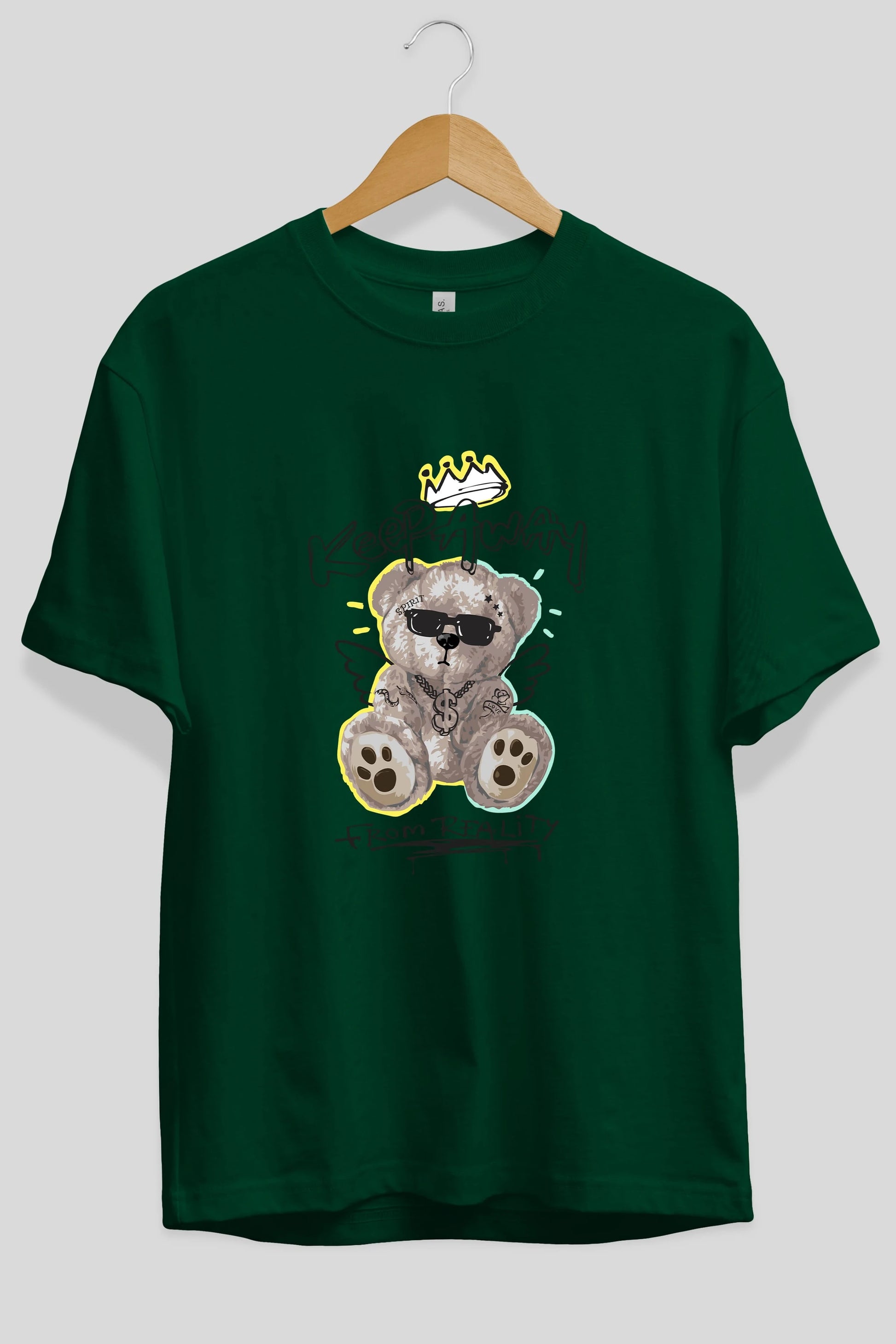 Keep Away Bear 2 Ön Baskılı Oversize t-shirt Erkek Kadın Unisex