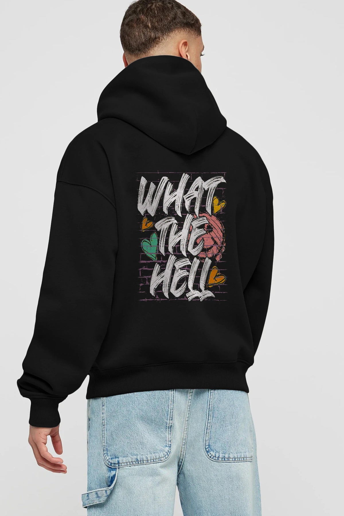 What The Hell Arka Baskılı Hoodie Oversize Kapüşonlu Sweatshirt Erkek Kadın Unisex